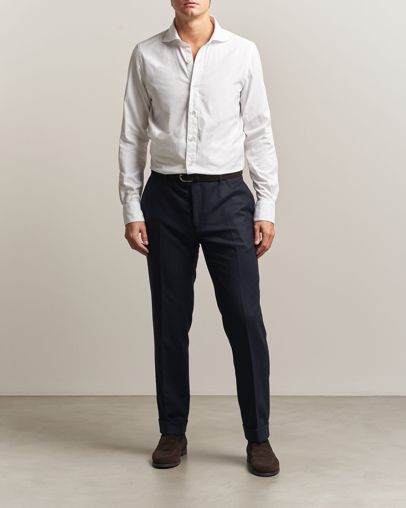 Homme | Chemises | Finamore Napoli | Gaeta Flannel Sport Shirt White