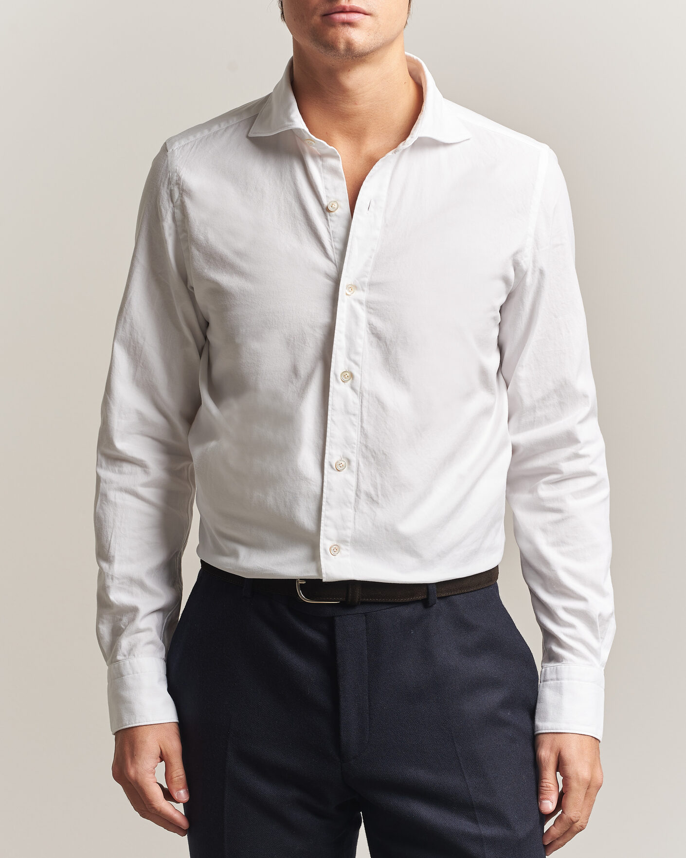 Homme | Chemises | Finamore Napoli | Gaeta Flannel Sport Shirt White