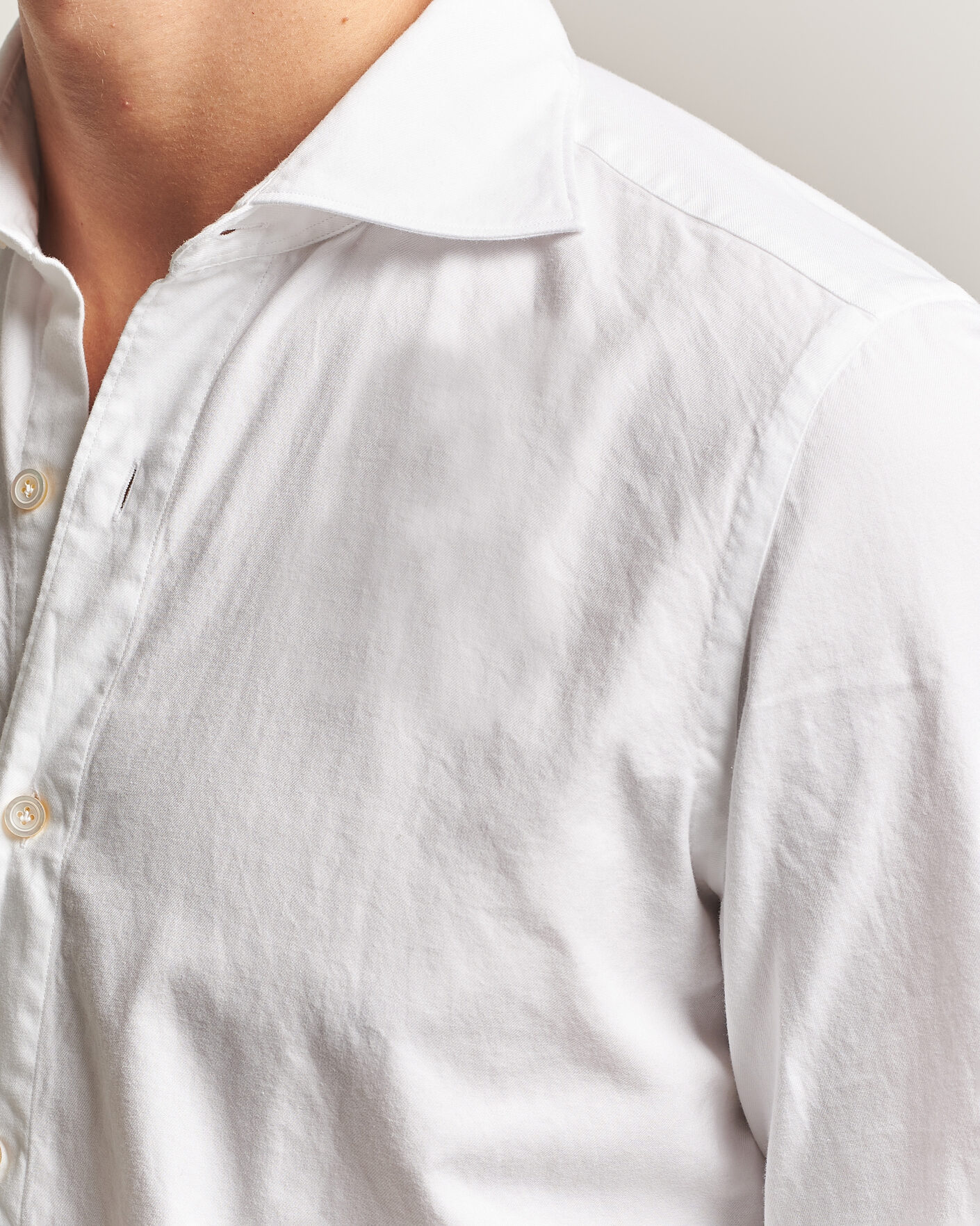 Homme | Chemises | Finamore Napoli | Gaeta Flannel Sport Shirt White
