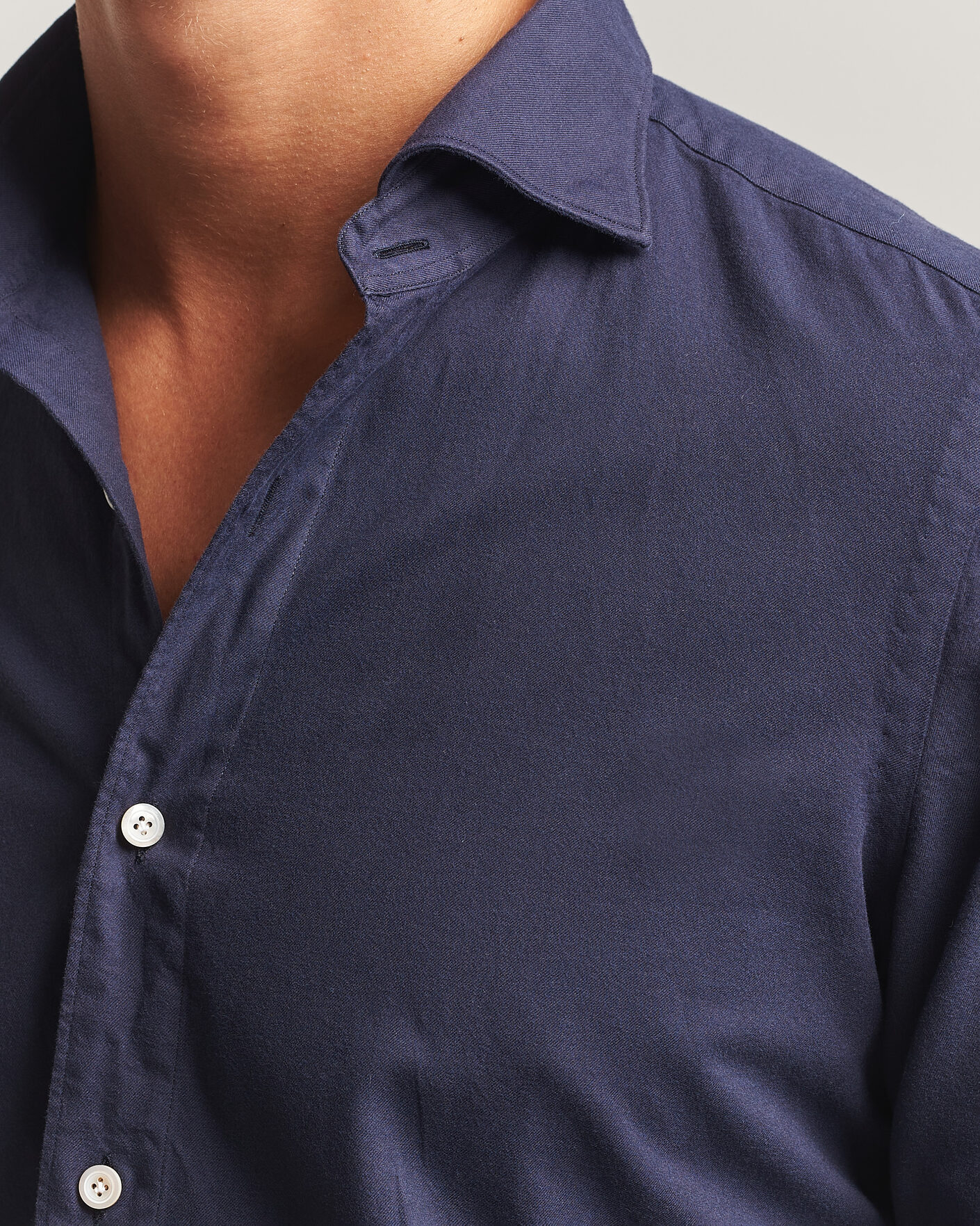 Homme | Chemises | Finamore Napoli | Gaeta Flannel Sport Shirt Navy