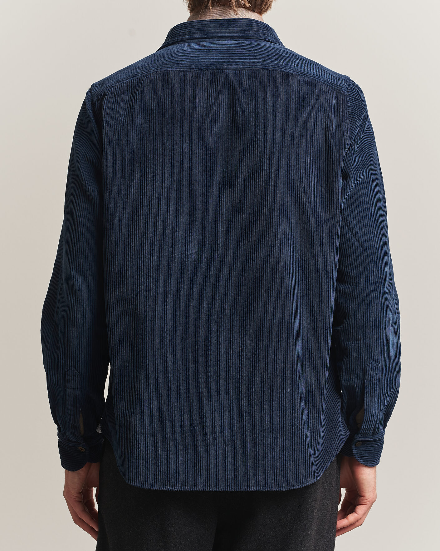 Homme | Chemises | Finamore Napoli | Garment Dyed Corduroy Overshirt Navy