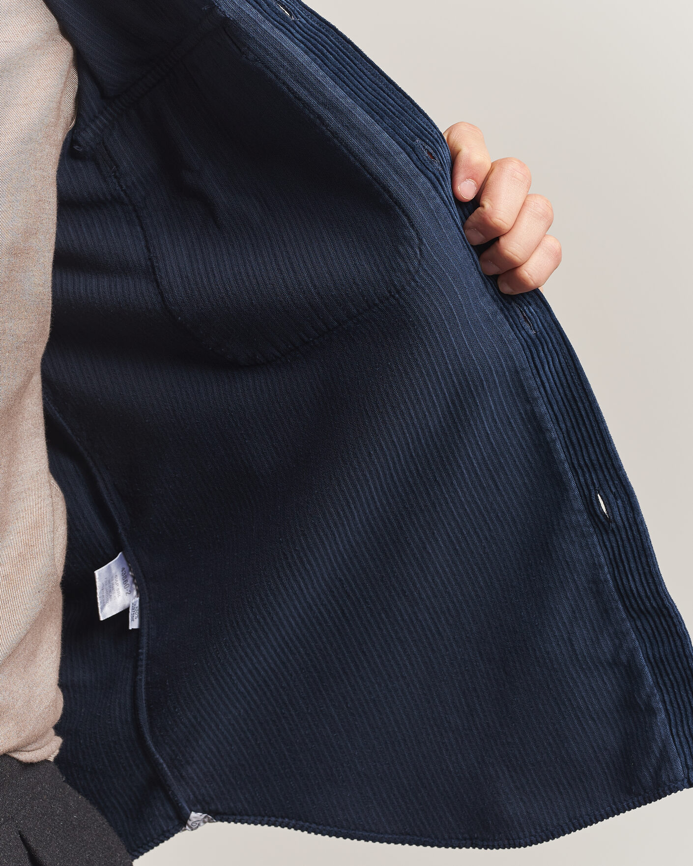 Homme | Chemises | Finamore Napoli | Garment Dyed Corduroy Overshirt Navy
