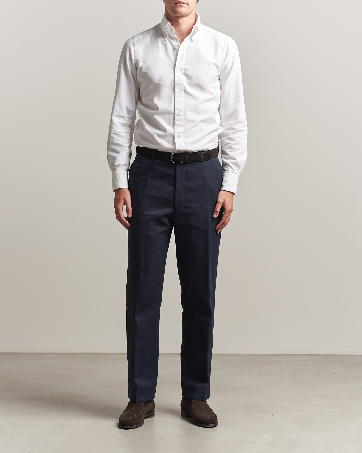 Homme | Chemises | Finamore Napoli | Gaeta Oxford Button Down Shirt White