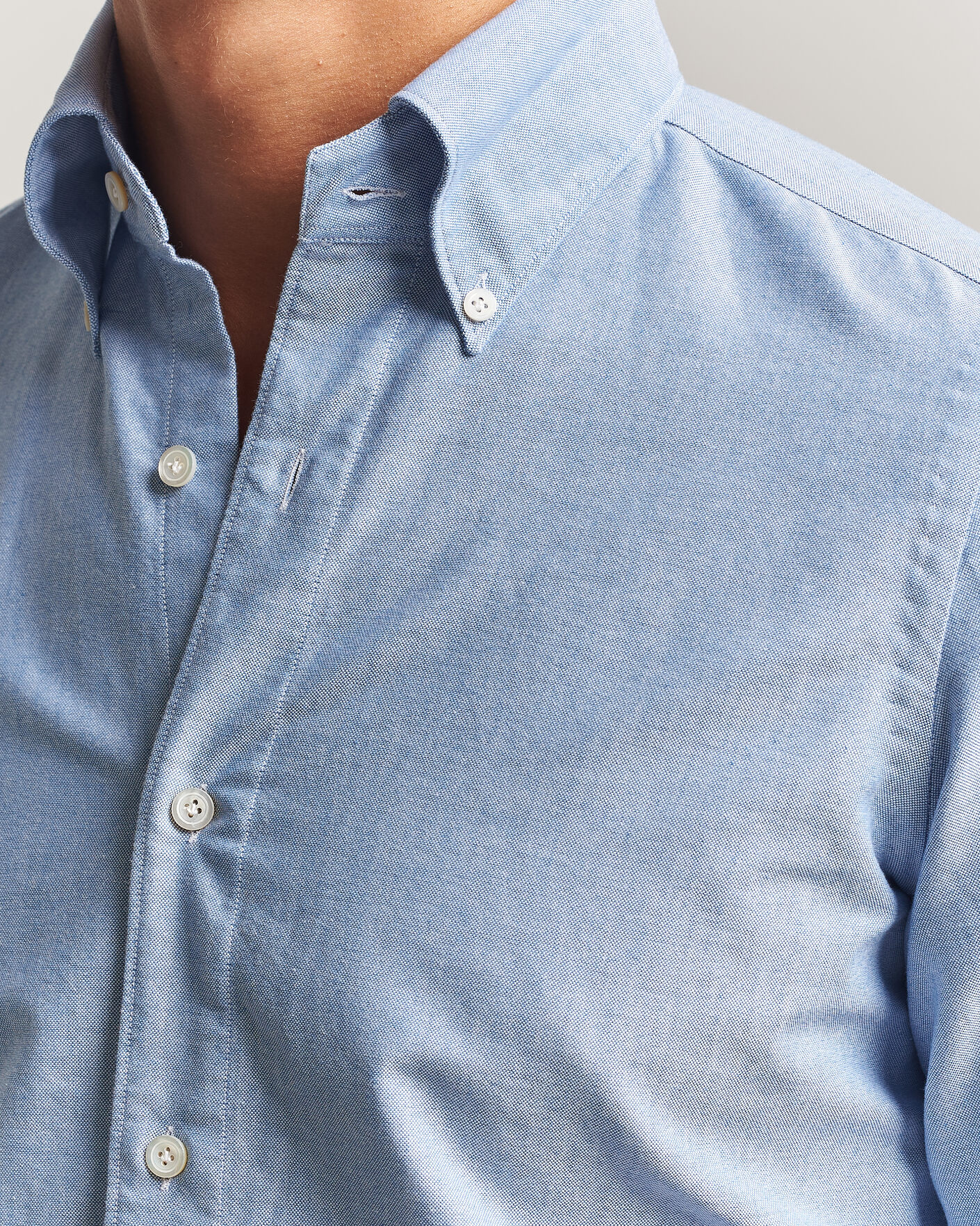 Homme | Chemises | Finamore Napoli | Gaeta Oxford Button Down Shirt Light Blue