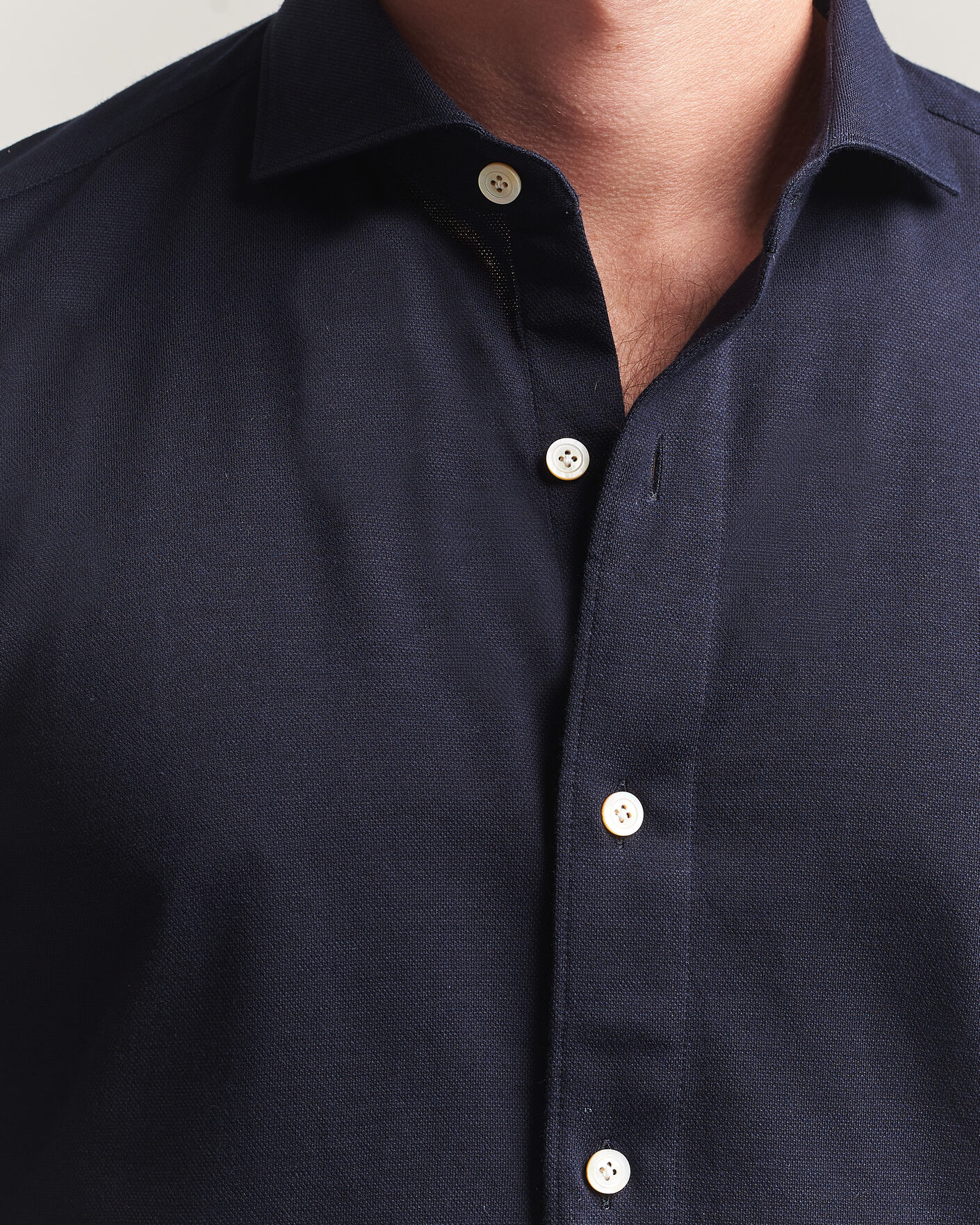 Homme | Chemises | Finamore Napoli | Cotton/Cashmere Jersey Shirt Navy
