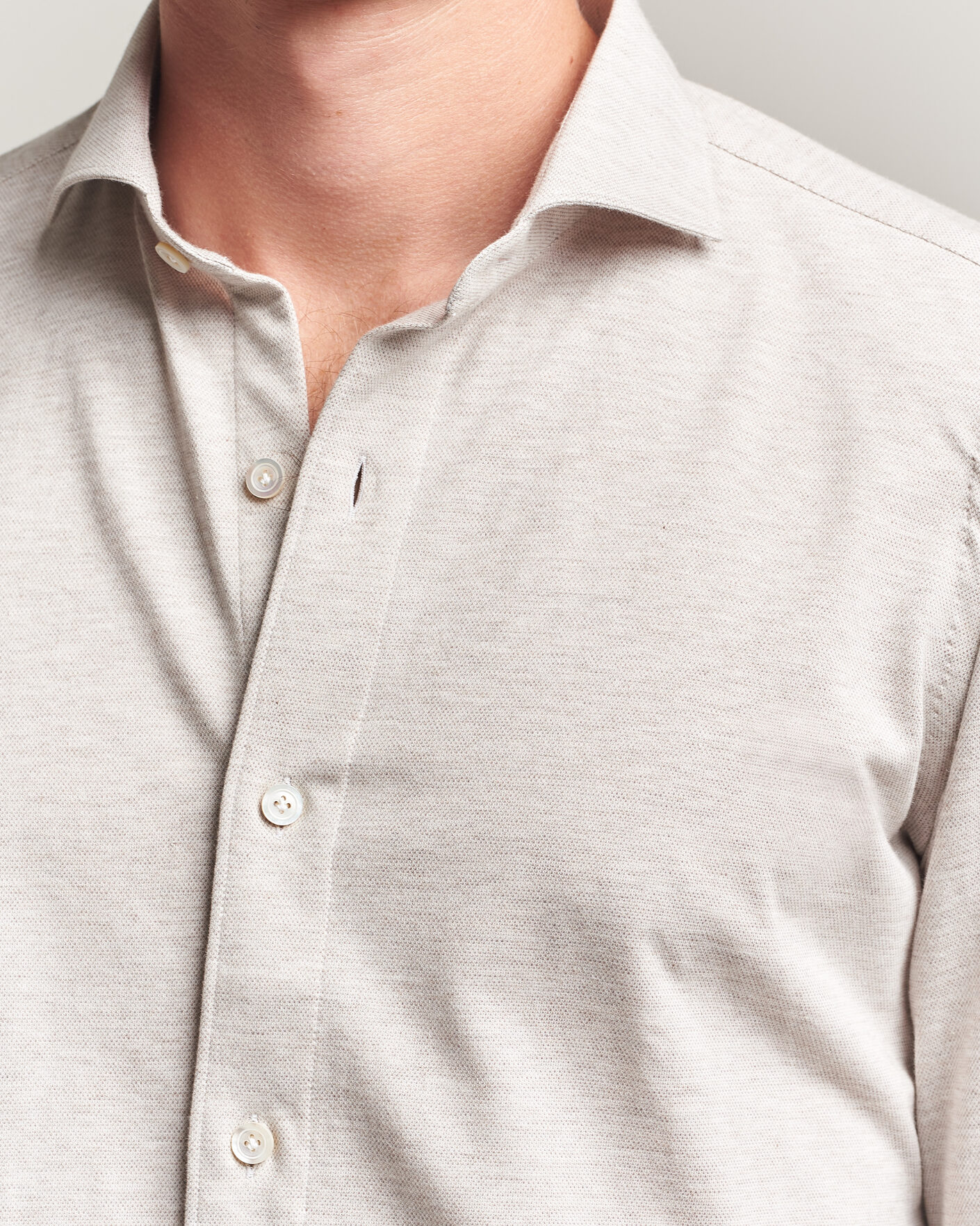 Homme | Chemises | Finamore Napoli | Cotton/Cashmere Jersey Shirt Beige