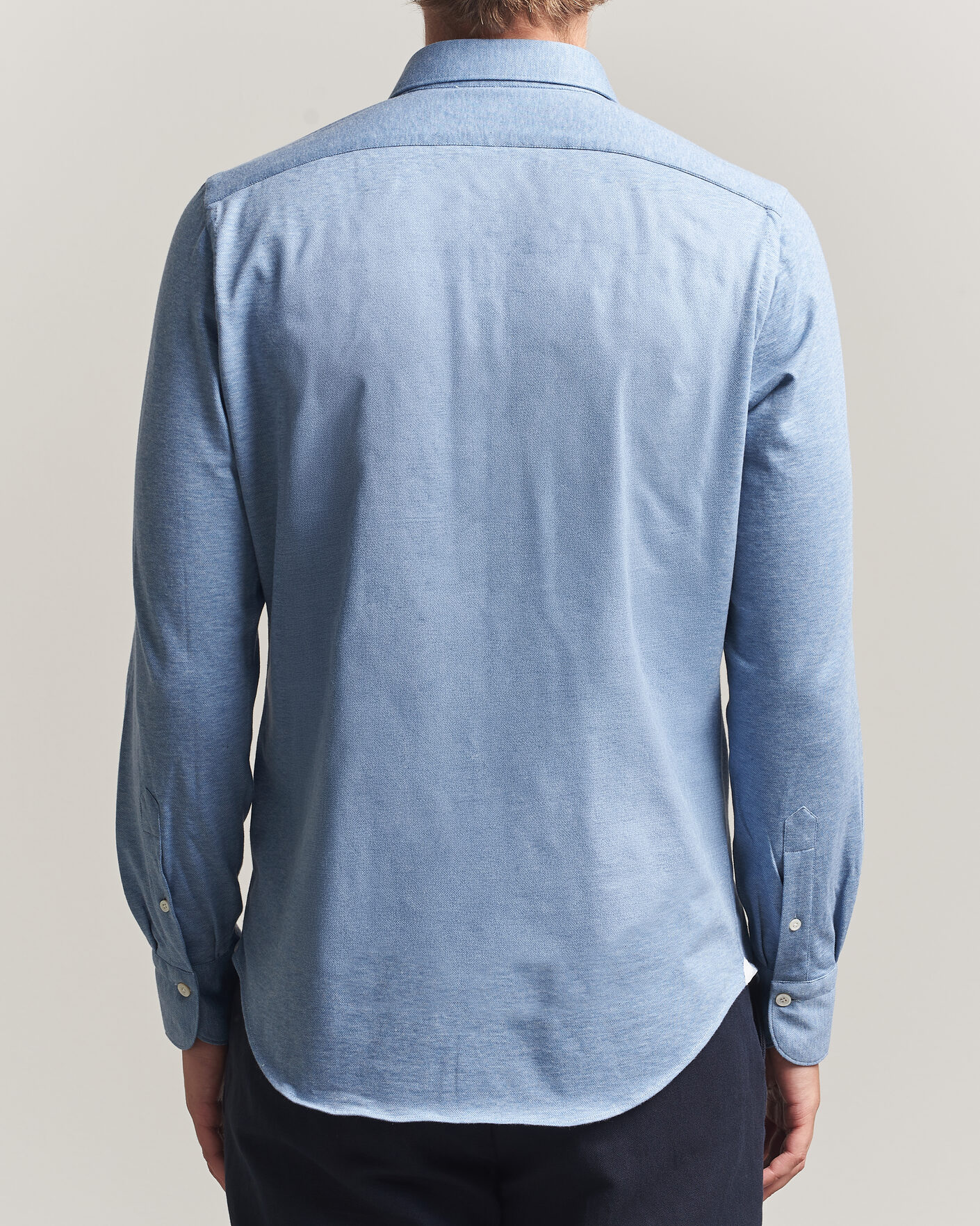 Homme | Chemises | Finamore Napoli | Cotton/Cashmere Jersey Shirt Light Blue