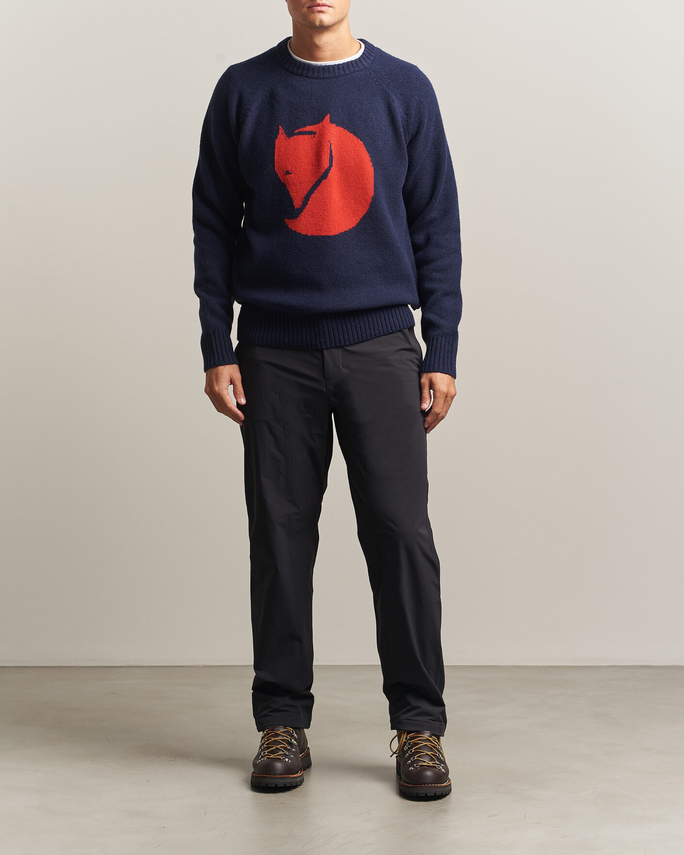 Homme | Pulls Et Tricots | Fjällräven | Logo Knit Wool Sweater Dark Navy
