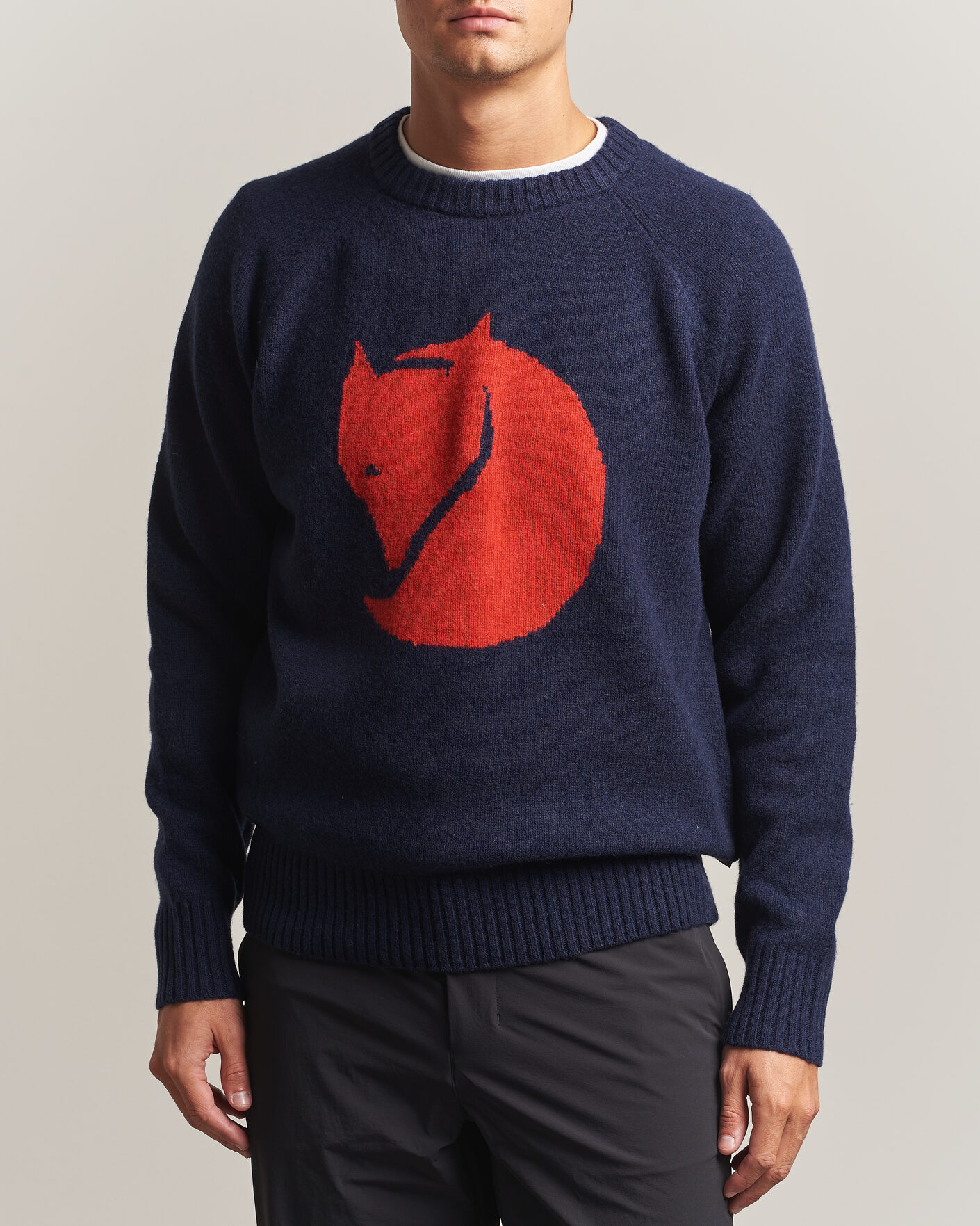 Homme | Pulls Et Tricots | Fjällräven | Logo Knit Wool Sweater Dark Navy