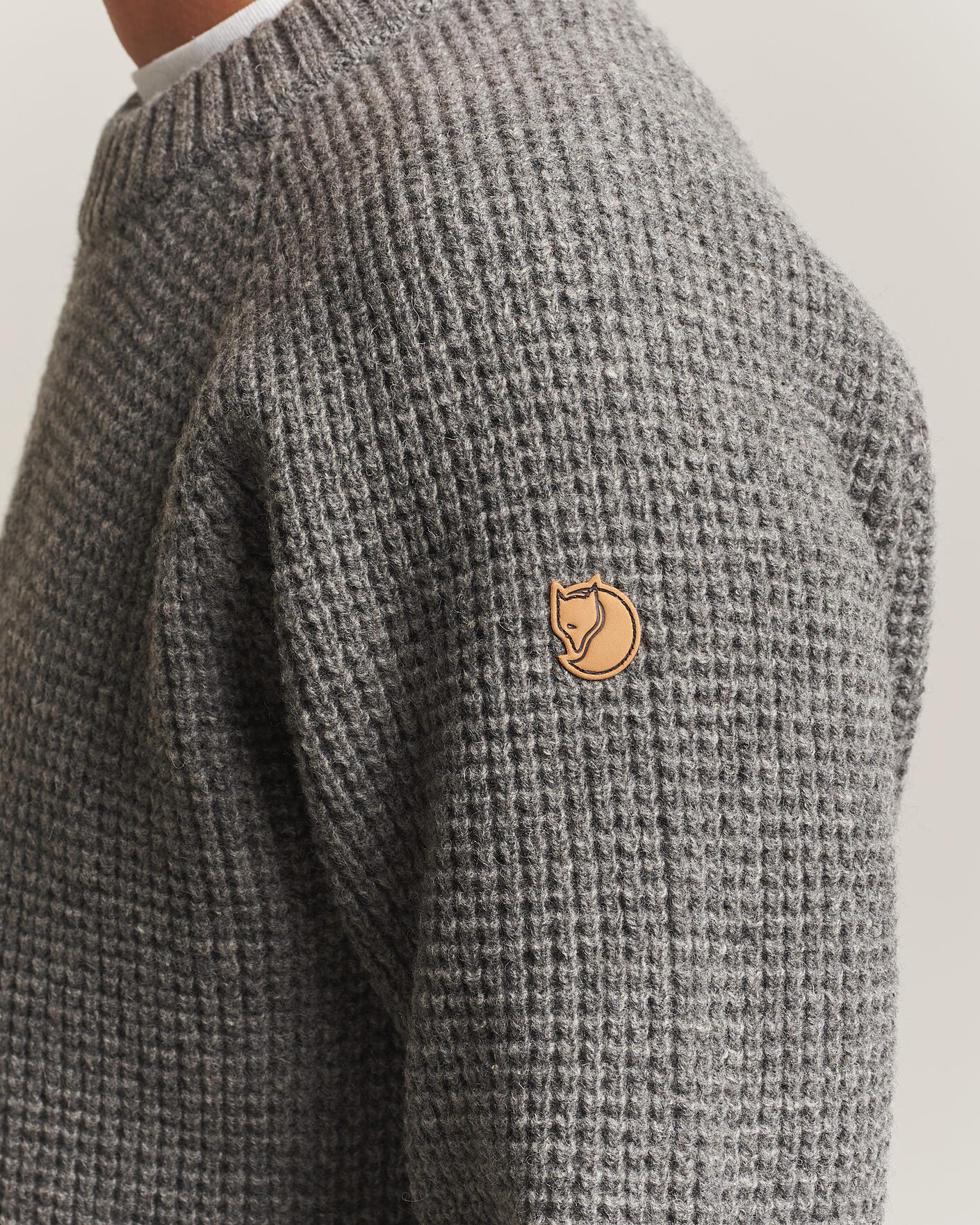 Homme | Pulls Et Tricots | Fjällräven | Övik Wool Waffle Knit Grey Melange