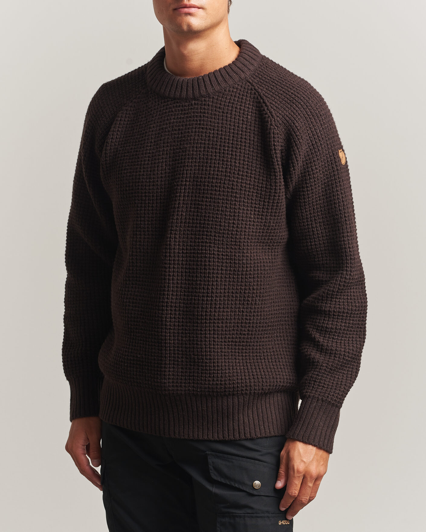 Homme | Pulls Et Tricots | Fjällräven | Övik Wool Waffle Knit Black Oak