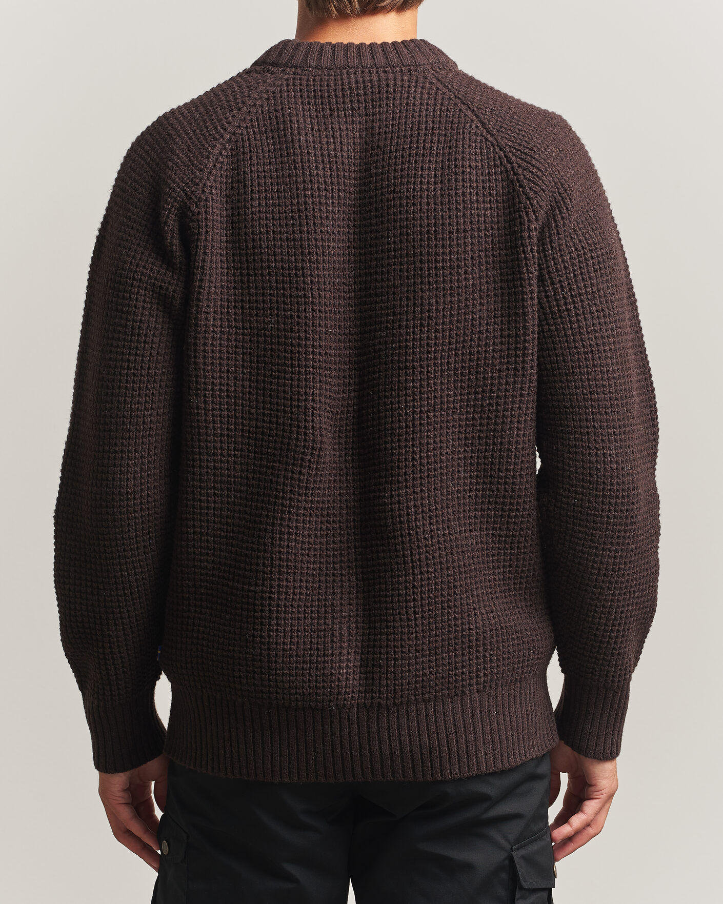 Homme | Pulls Et Tricots | Fjällräven | Övik Wool Waffle Knit Black Oak