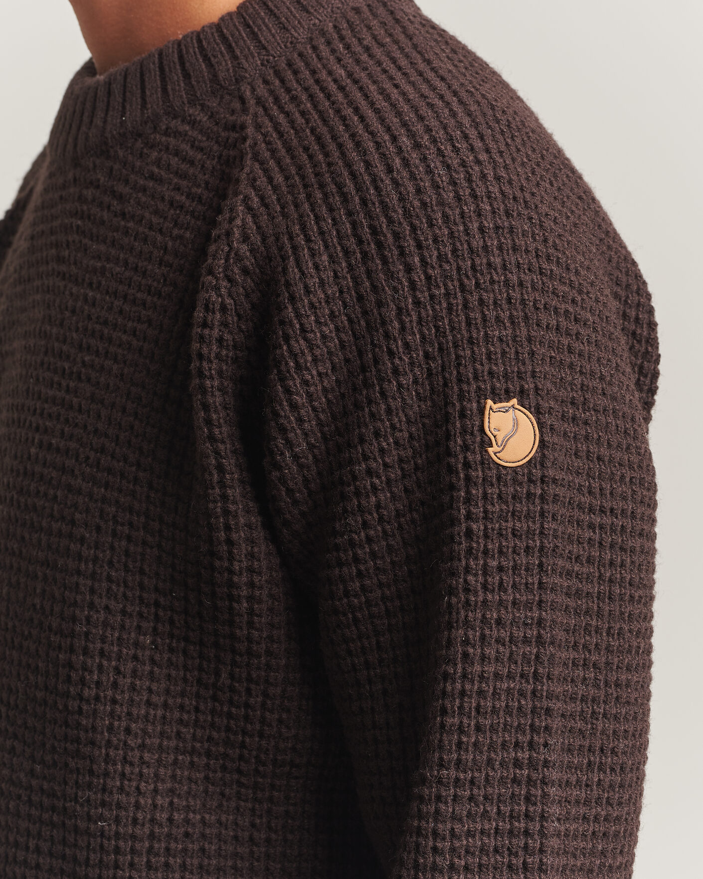 Homme | Pulls Et Tricots | Fjällräven | Övik Wool Waffle Knit Black Oak