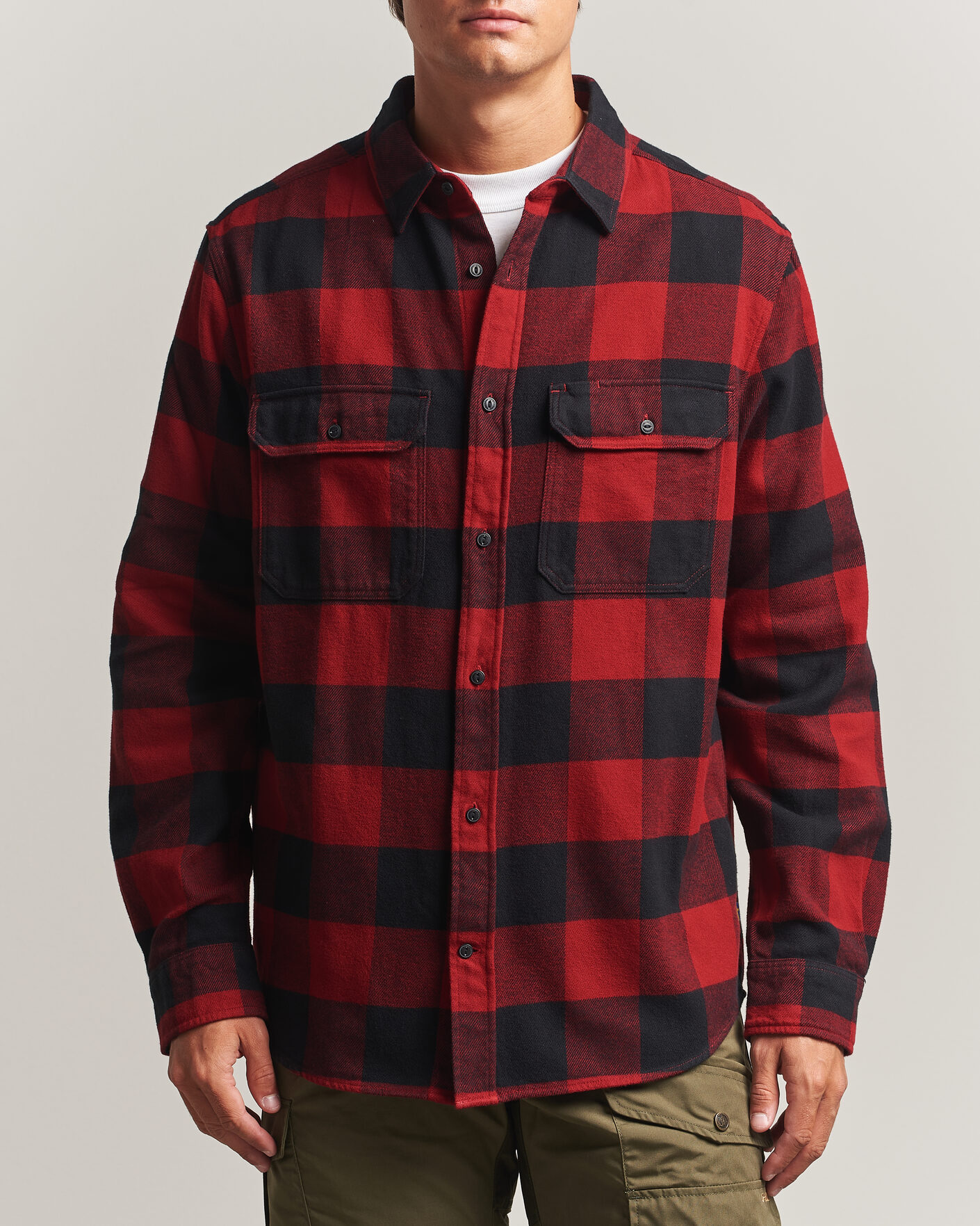 Homme | Chemises | Fjällräven | Övik Heavy Flannel Shirt Red/Black