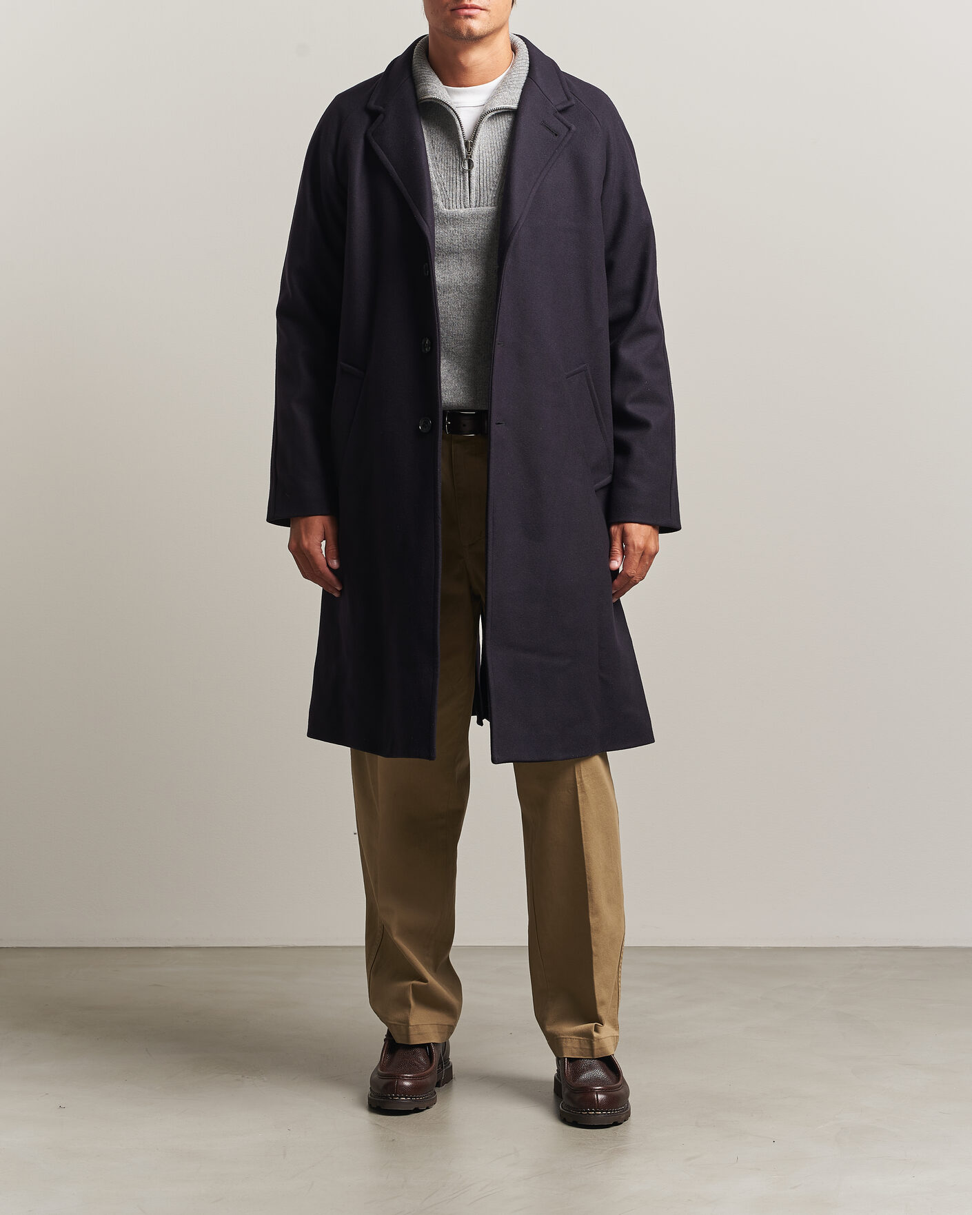 Homme | Manteaux Et Vestes | Gloverall | Chesterfield Wool/Cashmere Refined Coat Navy
