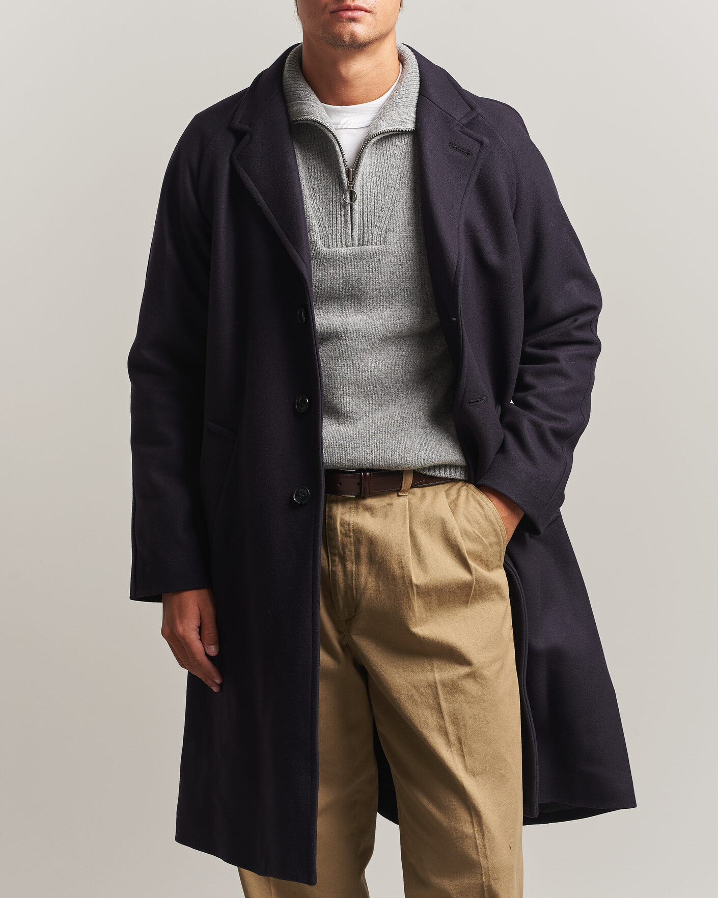 Homme | Manteaux Et Vestes | Gloverall | Chesterfield Wool/Cashmere Refined Coat Navy