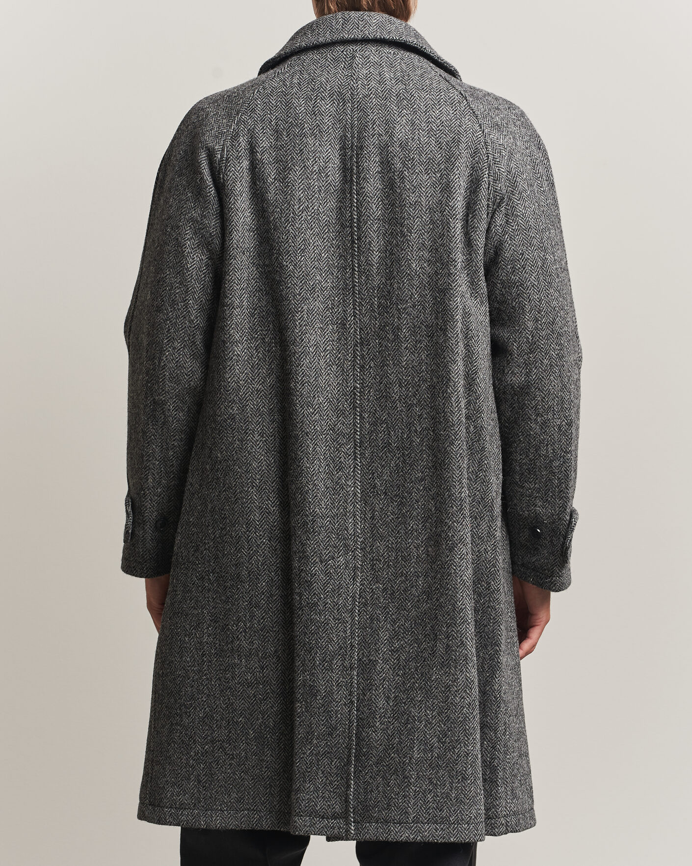 Homme | Manteaux Et Vestes | Gloverall | Hynes Harris Tweed Coat Charcoal Herringbone
