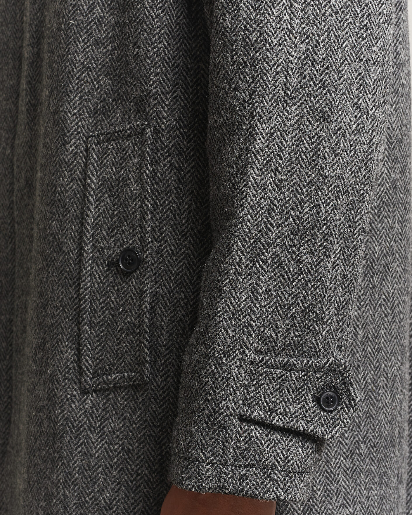 Homme | Manteaux Et Vestes | Gloverall | Hynes Harris Tweed Coat Charcoal Herringbone