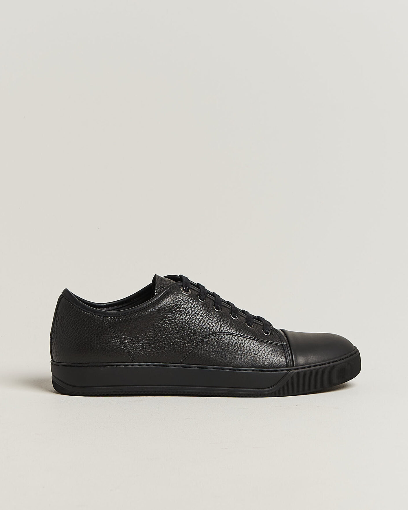 Homme | Baskets | Lanvin | DBB1 Grain Leather Cap Toe Sneaker Black