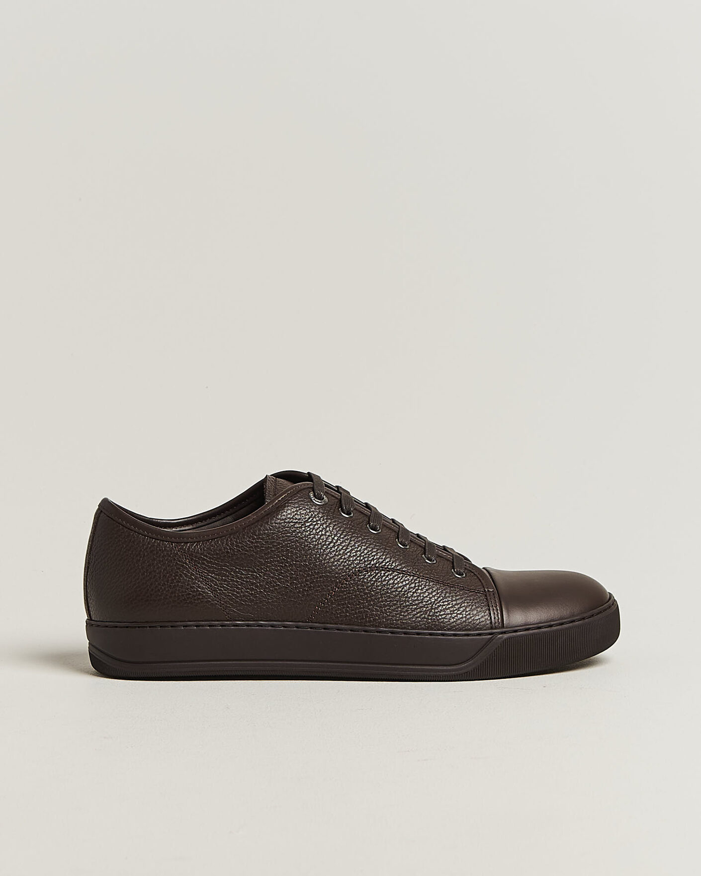 Homme | Baskets | Lanvin | DBB1 Grain Leather Cap Toe Sneaker Brown