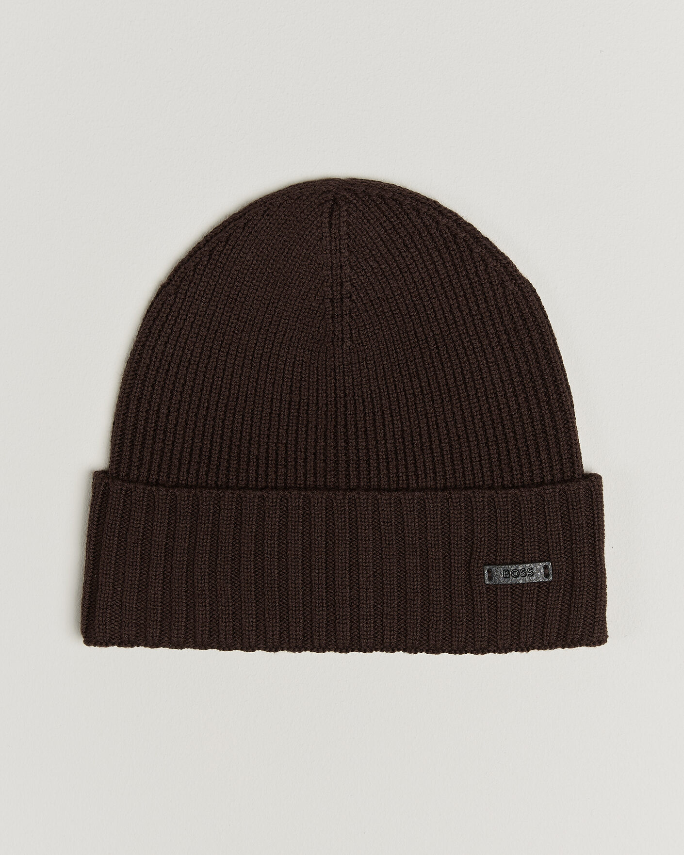 Homme | Bonnets | BOSS BLACK | Fati Wool Beanie Dark Brown