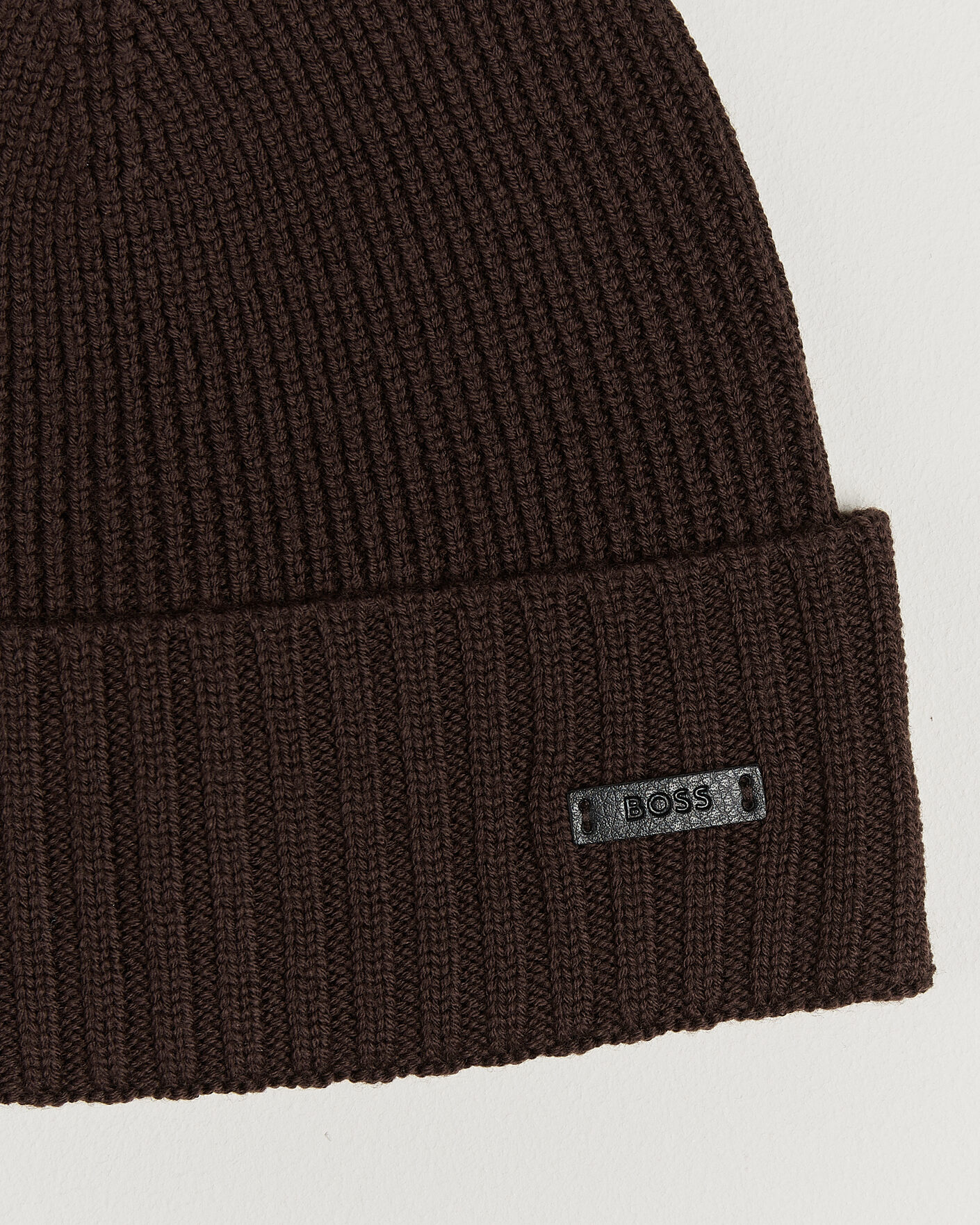 Homme | Bonnets | BOSS BLACK | Fati Wool Beanie Dark Brown