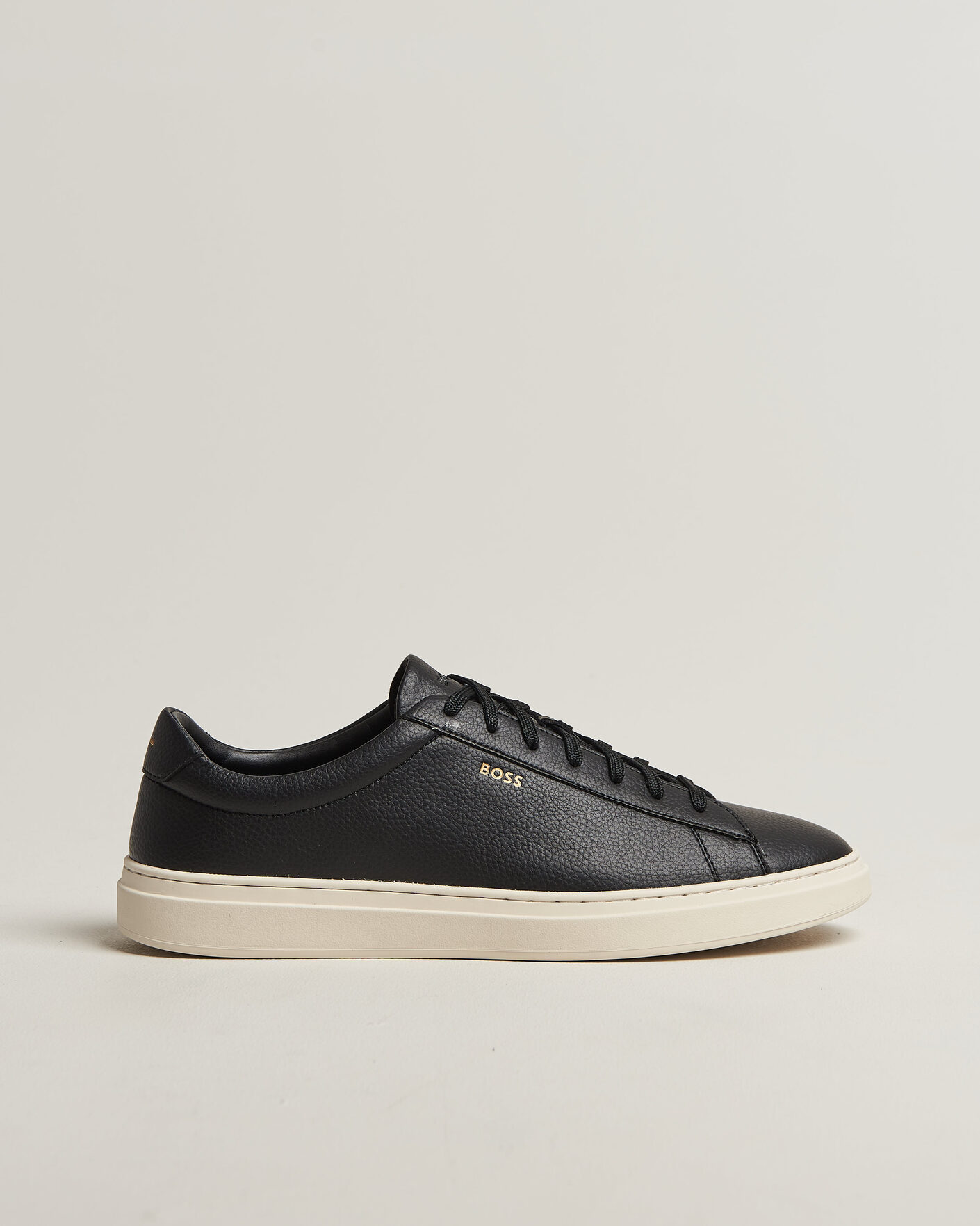 Homme | Baskets | BOSS BLACK | Kieran Grained Leather Sneaker Black