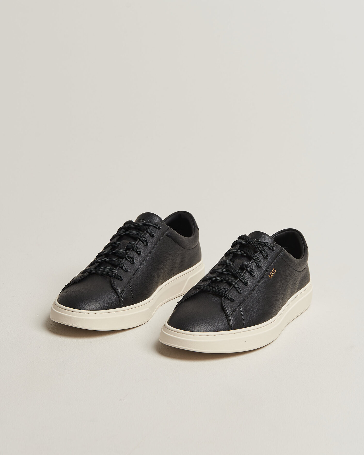 Homme | Baskets | BOSS BLACK | Kieran Grained Leather Sneaker Black