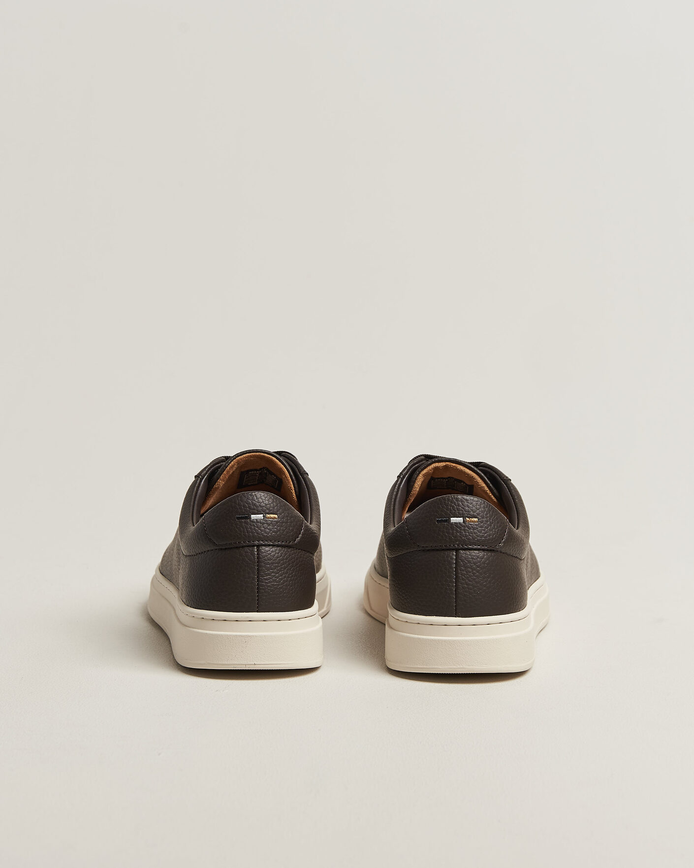 Homme | Baskets | BOSS BLACK | Kieran Grained Leather Sneaker Dark Brown
