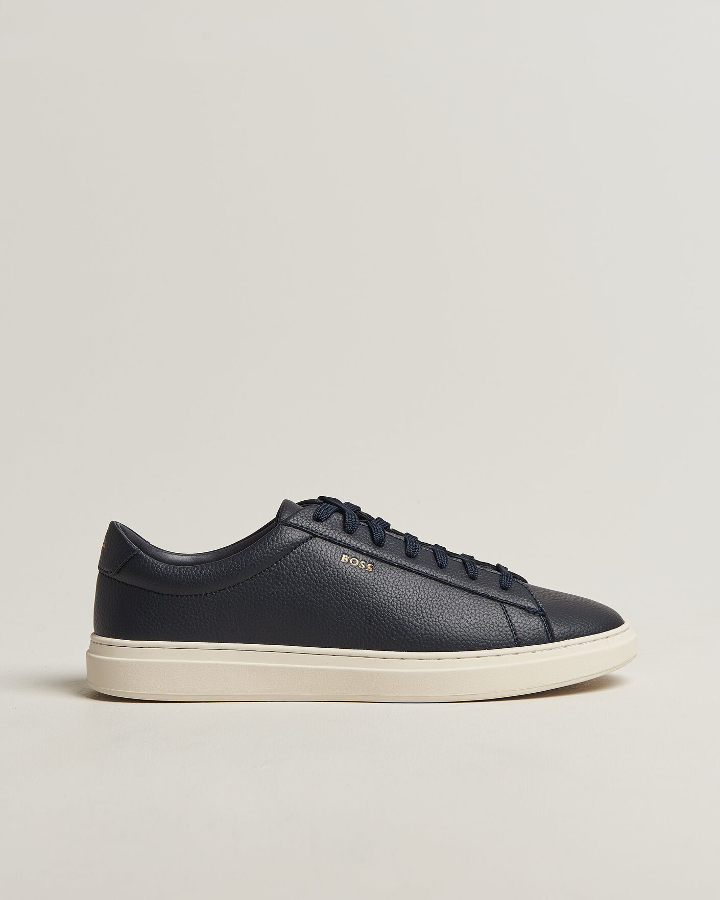 Homme | Baskets | BOSS BLACK | Kieran Grained Leather Sneaker Dark Blue