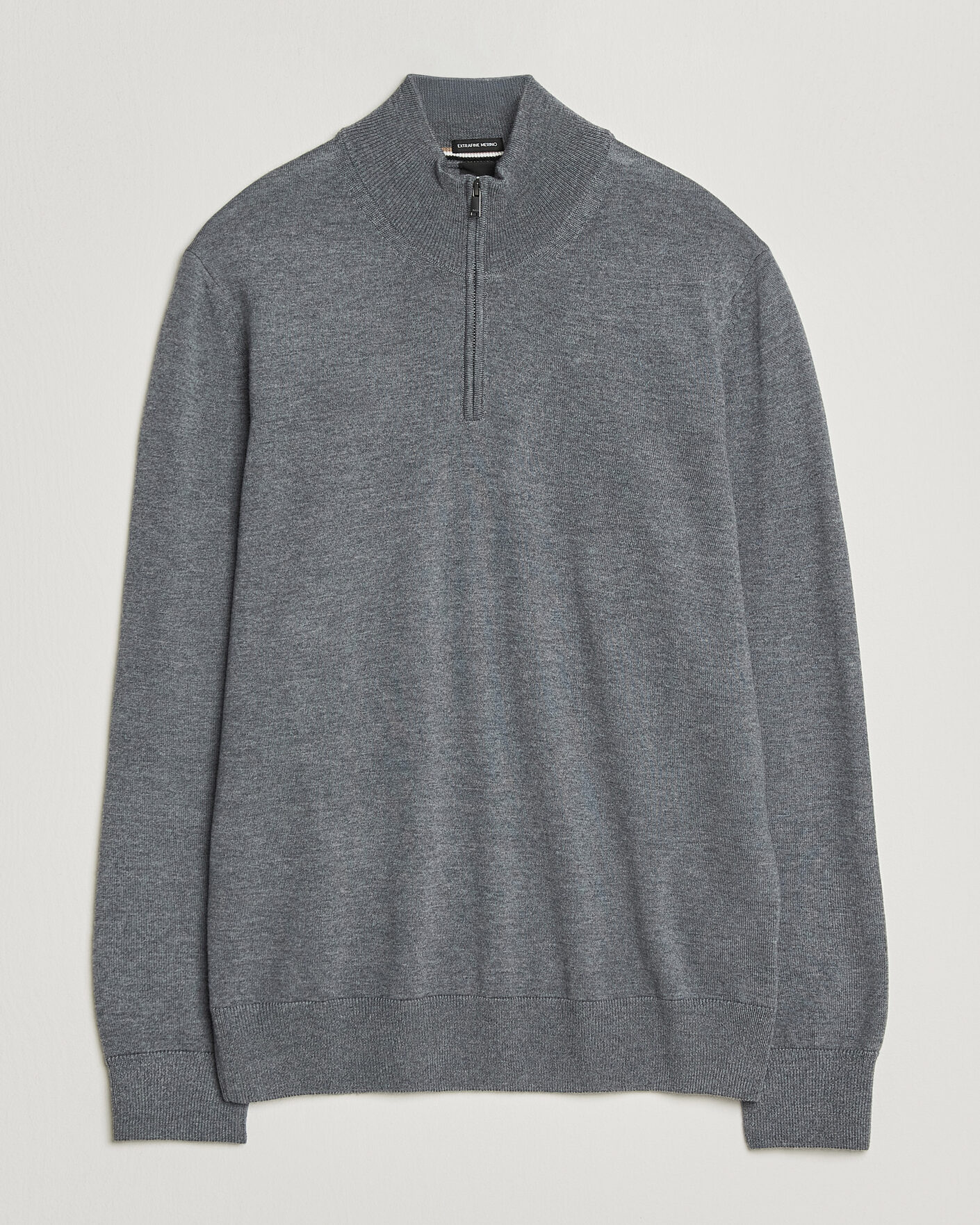 Homme | Pulls Et Tricots | BOSS BLACK | Ebenji Merino Knitted Half Zip Medium Grey