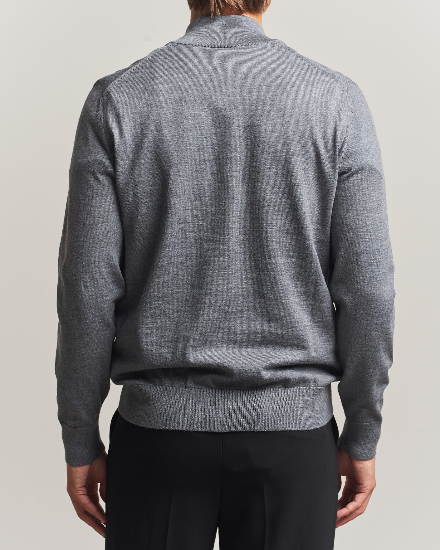 Homme | Pulls Et Tricots | BOSS BLACK | Ebenji Merino Knitted Half Zip Medium Grey