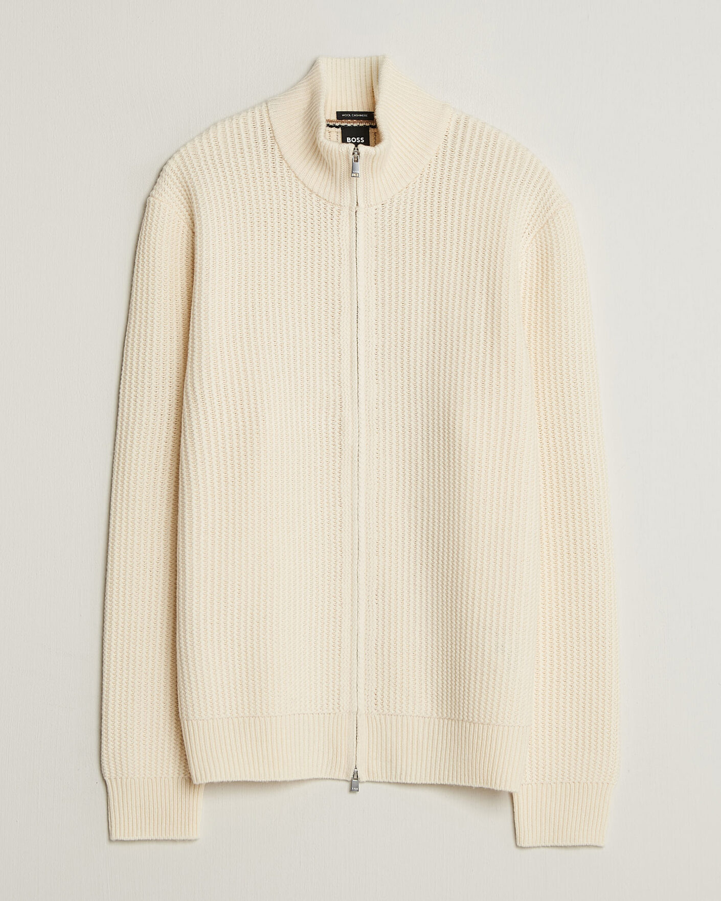 Homme | Pulls Et Tricots | BOSS BLACK | Fiocco Wool/Cashmere Full Zip Open White