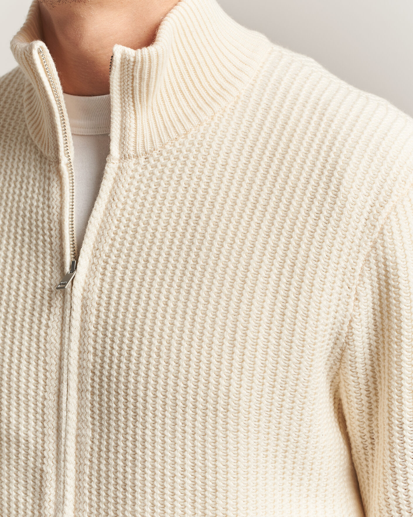 Homme | Pulls Et Tricots | BOSS BLACK | Fiocco Wool/Cashmere Full Zip Open White