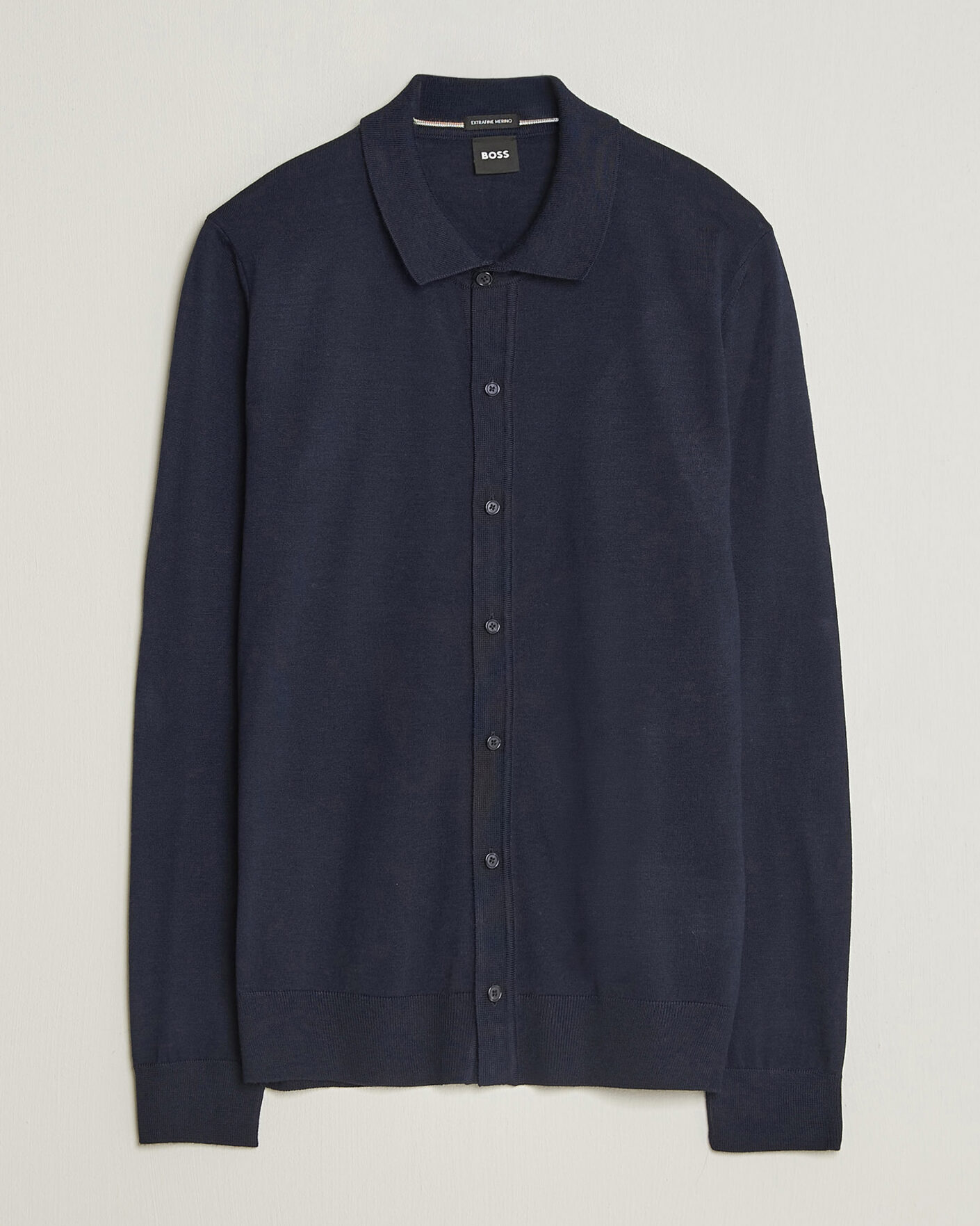 Homme | Pulls Et Tricots | BOSS BLACK | Helbert Merino Knitted Cardigan Dark Blue