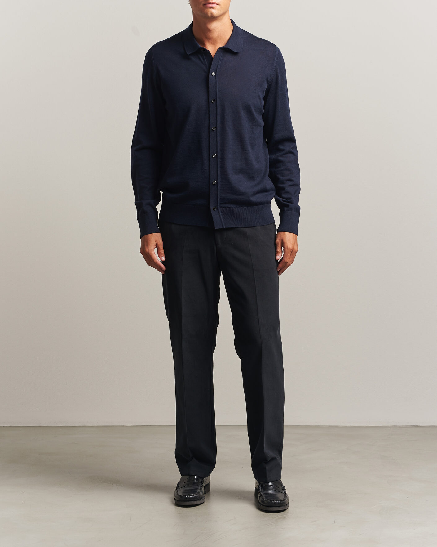 Homme | Pulls Et Tricots | BOSS BLACK | Helbert Merino Knitted Cardigan Dark Blue