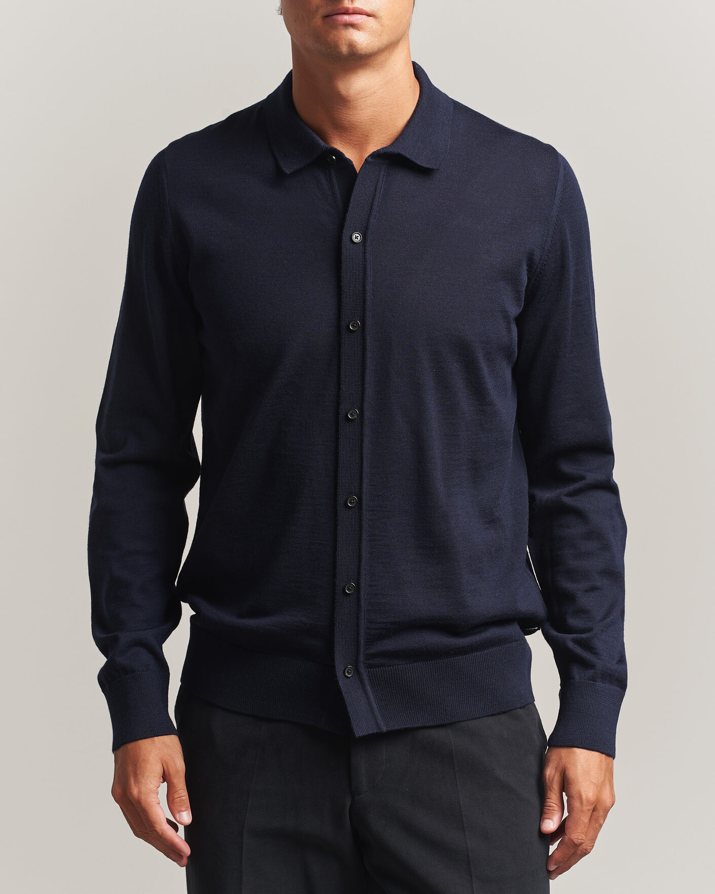 Homme | Pulls Et Tricots | BOSS BLACK | Helbert Merino Knitted Cardigan Dark Blue