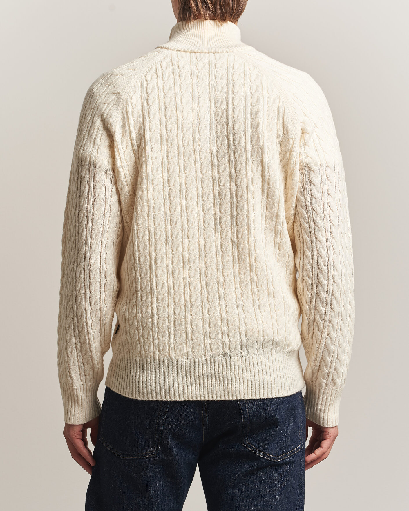 Homme | Pulls Et Tricots | BOSS BLACK | Furore Wool/Cashmere Cable Half Zip Open White