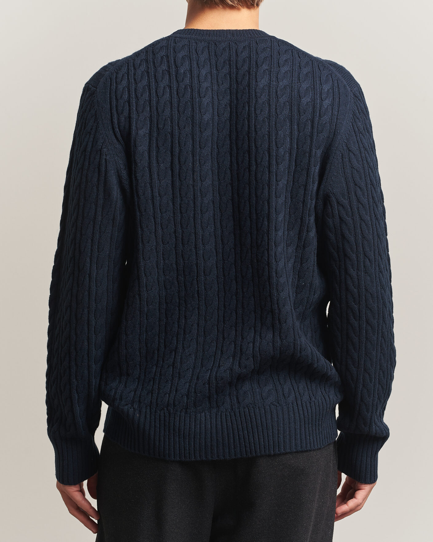 Homme | Pulls Et Tricots | BOSS BLACK | Furlan Wool/Cashmere Cable Crew Neck Dark Blue