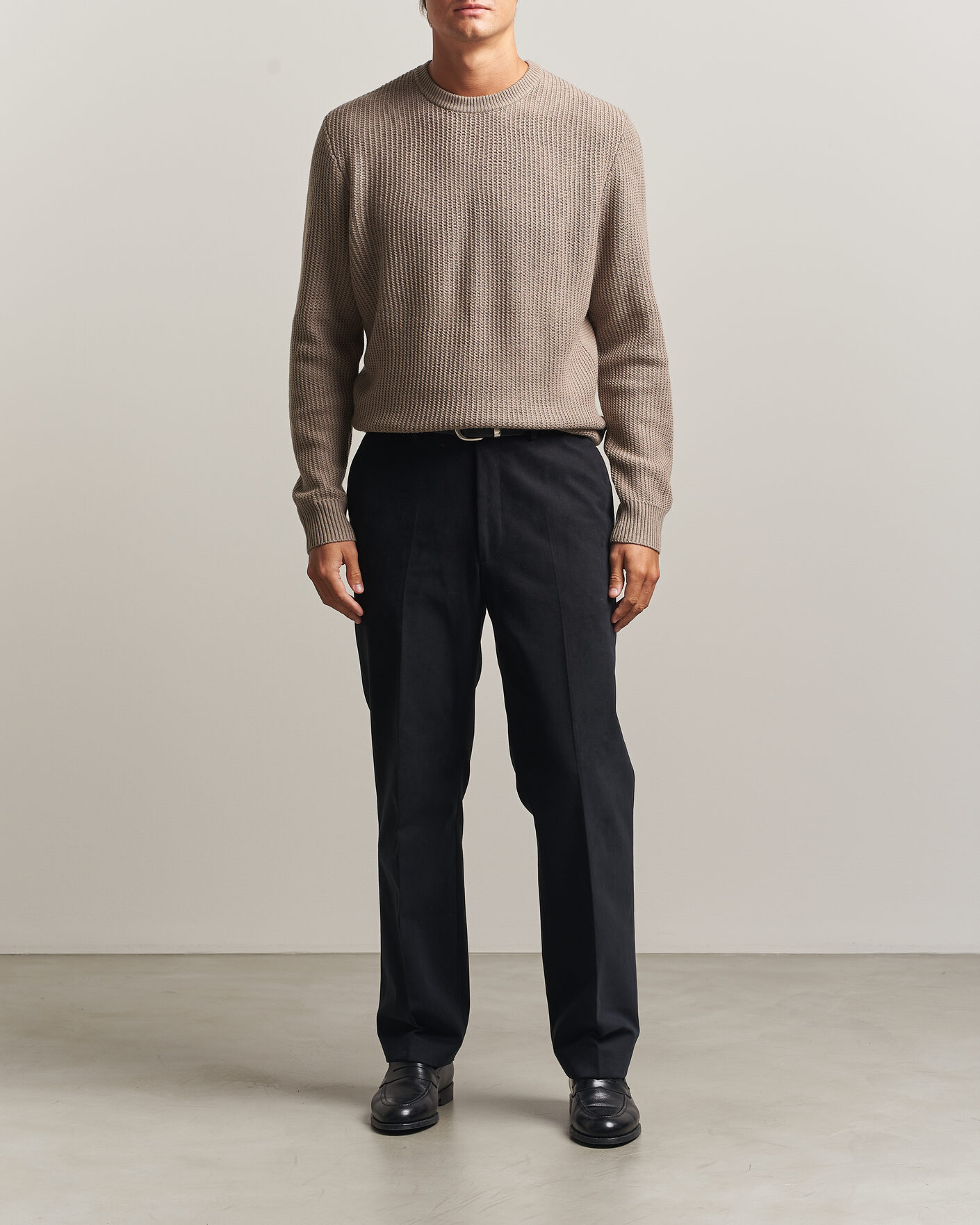 Homme | Pulls Et Tricots | BOSS BLACK | Fiocchetto Wool/Cashmere Crew Neck Open Brown