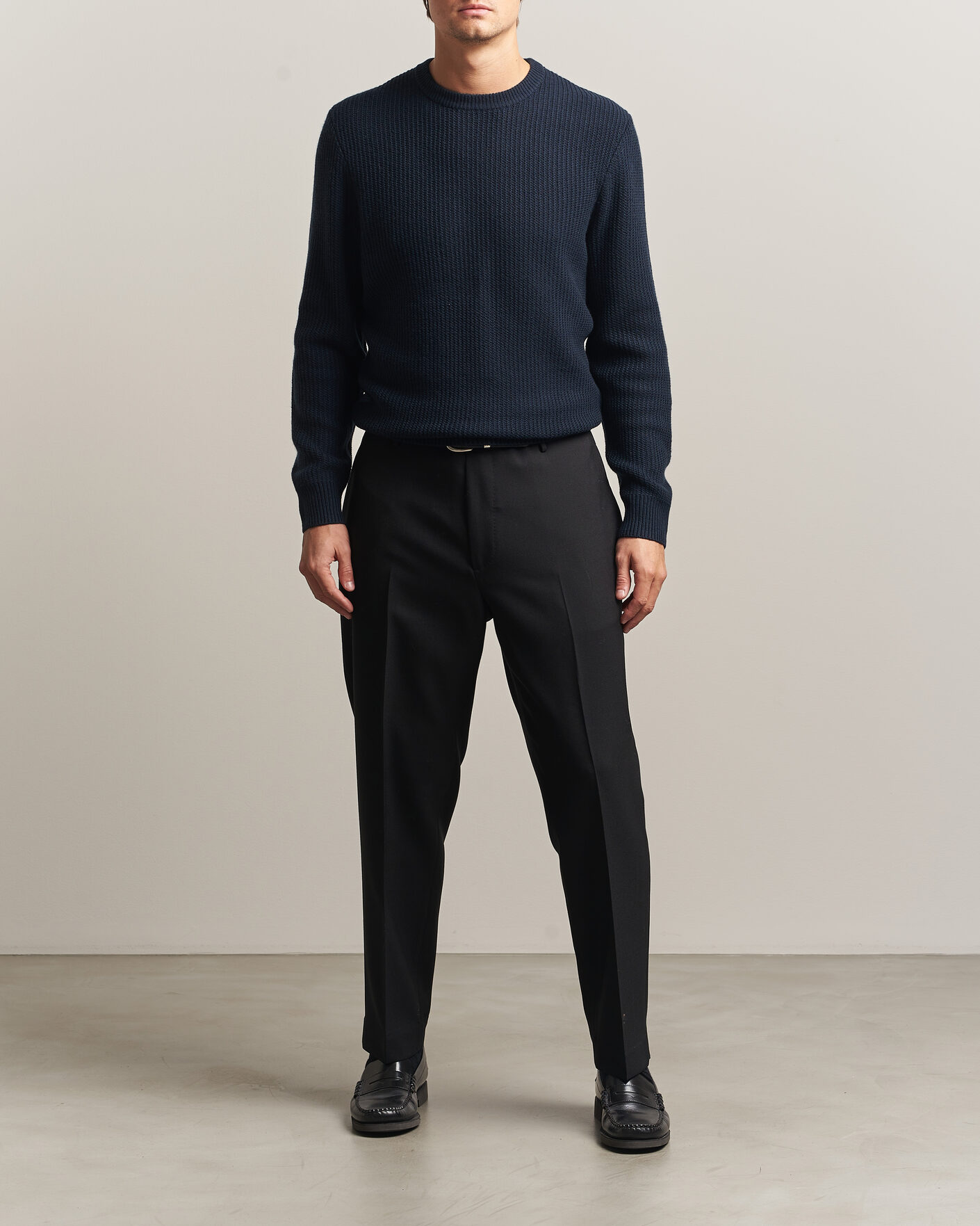 Homme | Pulls Et Tricots | BOSS BLACK | Fiocchetto Wool/Cashmere Crew Neck Dark Blue