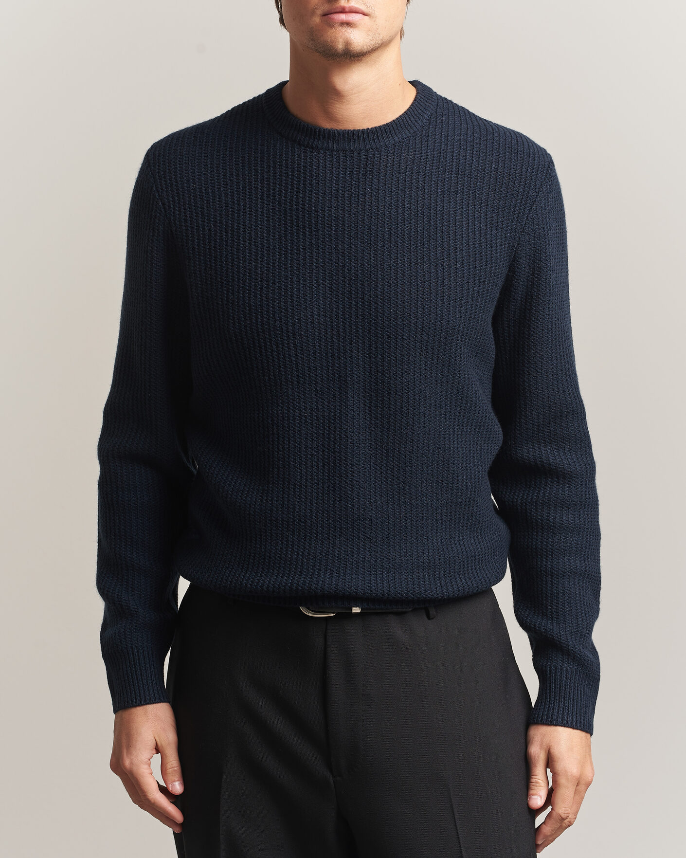 Homme | Pulls Et Tricots | BOSS BLACK | Fiocchetto Wool/Cashmere Crew Neck Dark Blue