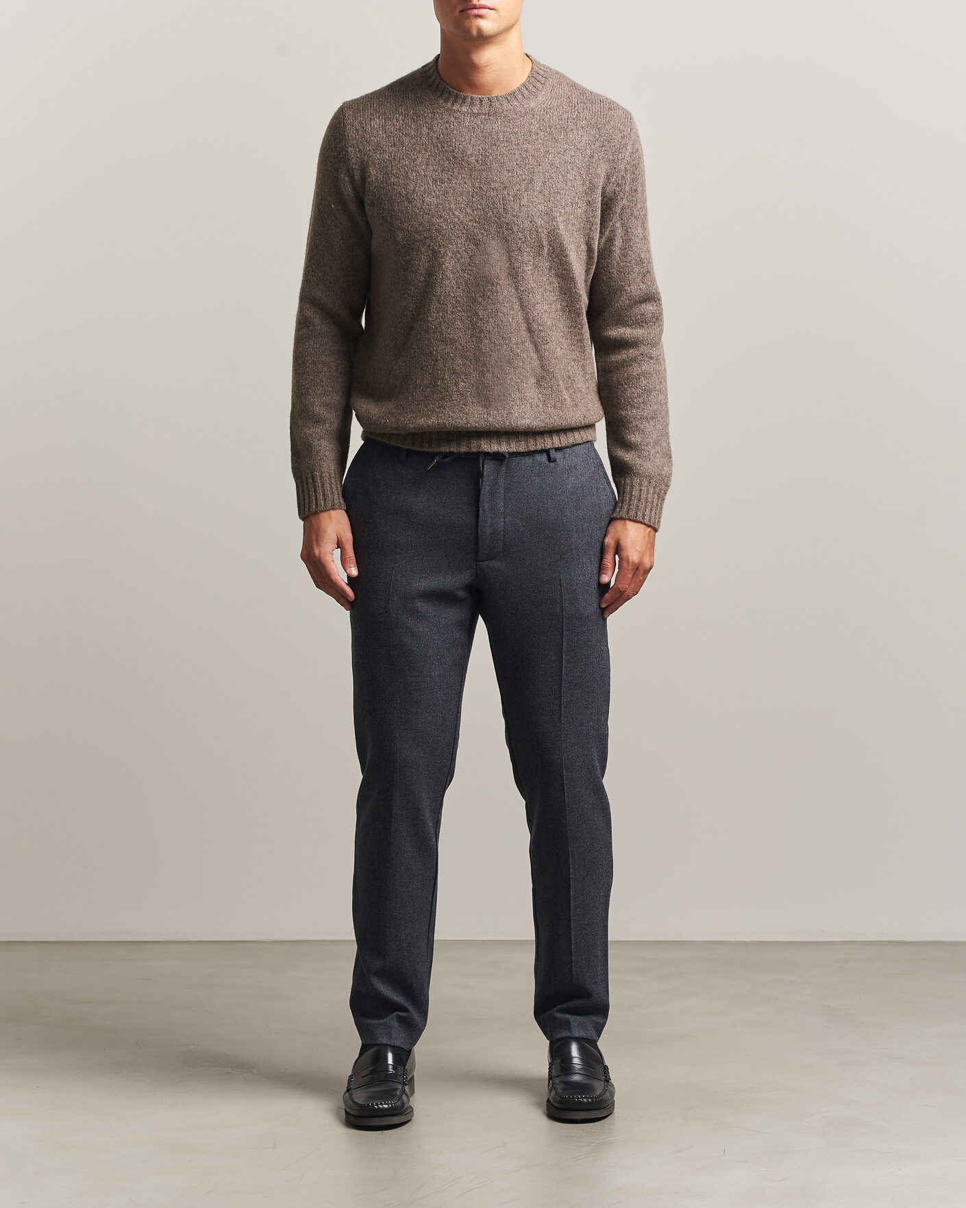 Homme | Pantalons | BOSS BLACK | Kane Brushed Drawstring Trousers Dark Blue