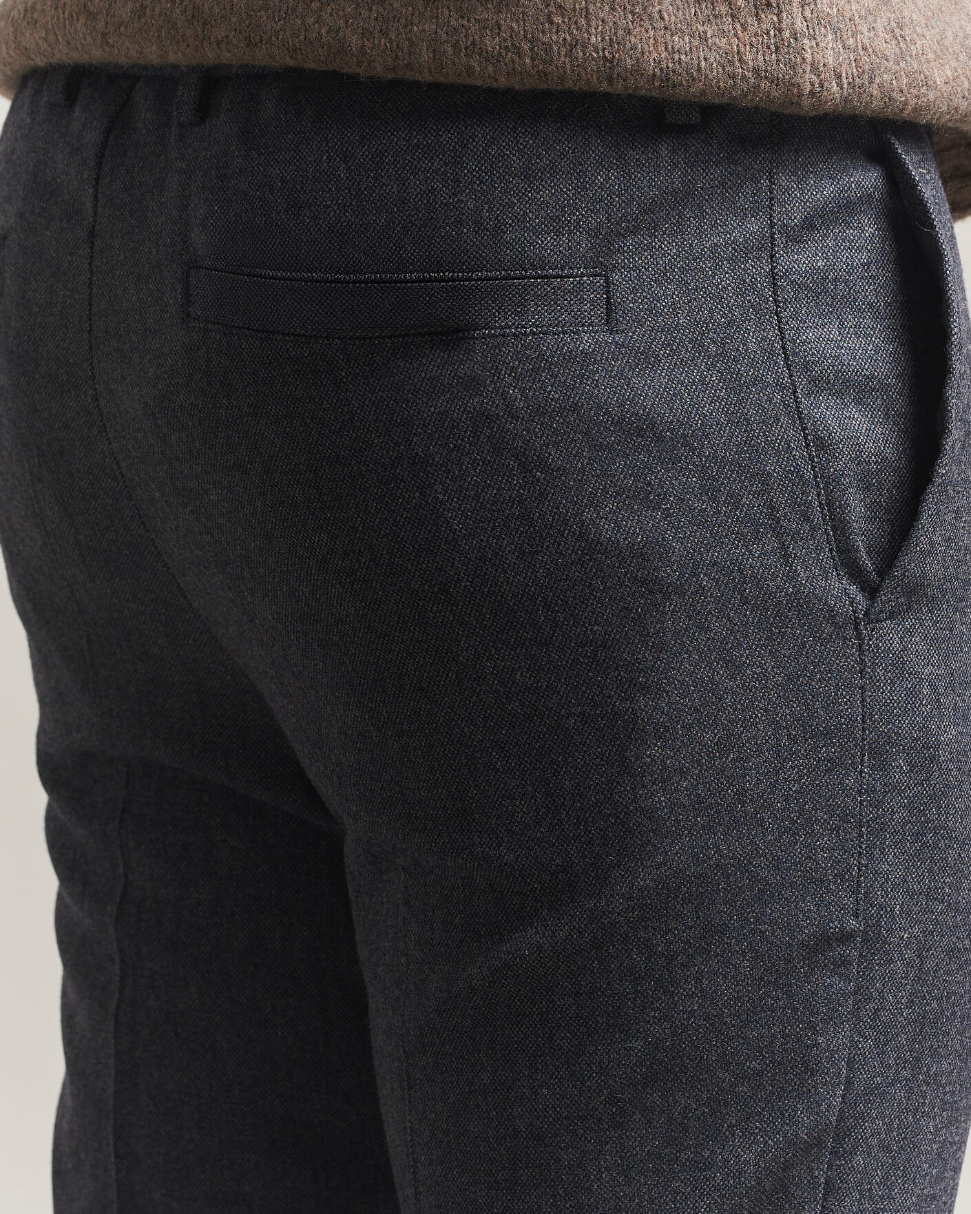 Homme | Pantalons | BOSS BLACK | Kane Brushed Drawstring Trousers Dark Blue