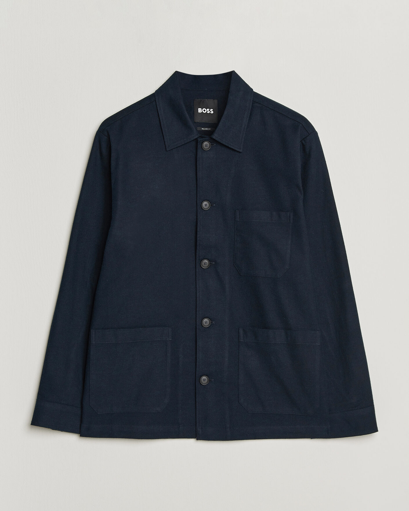 Homme | Chemises | BOSS BLACK | Cai Cotton Overshirt Dark Blue