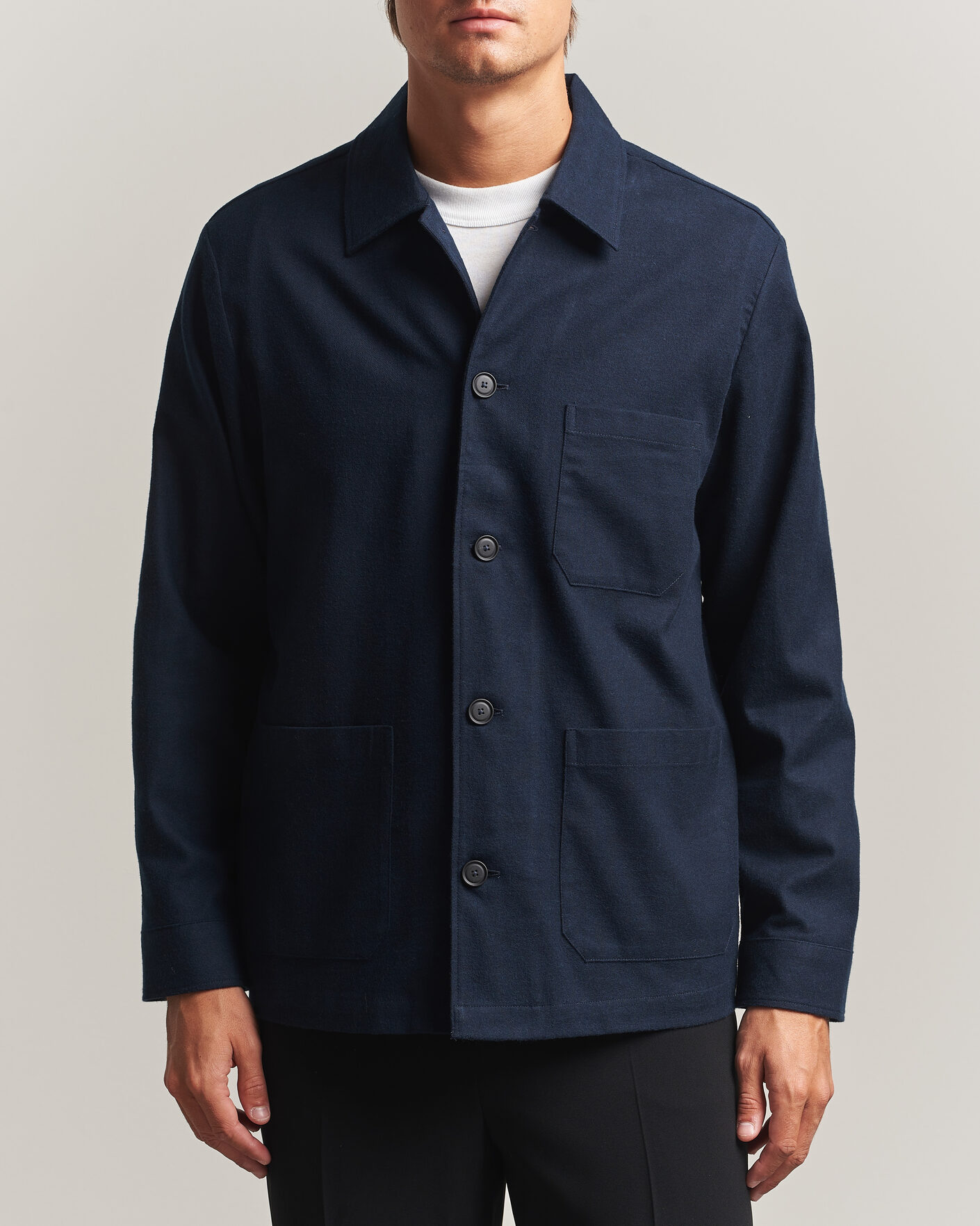 Homme | Chemises | BOSS BLACK | Cai Cotton Overshirt Dark Blue