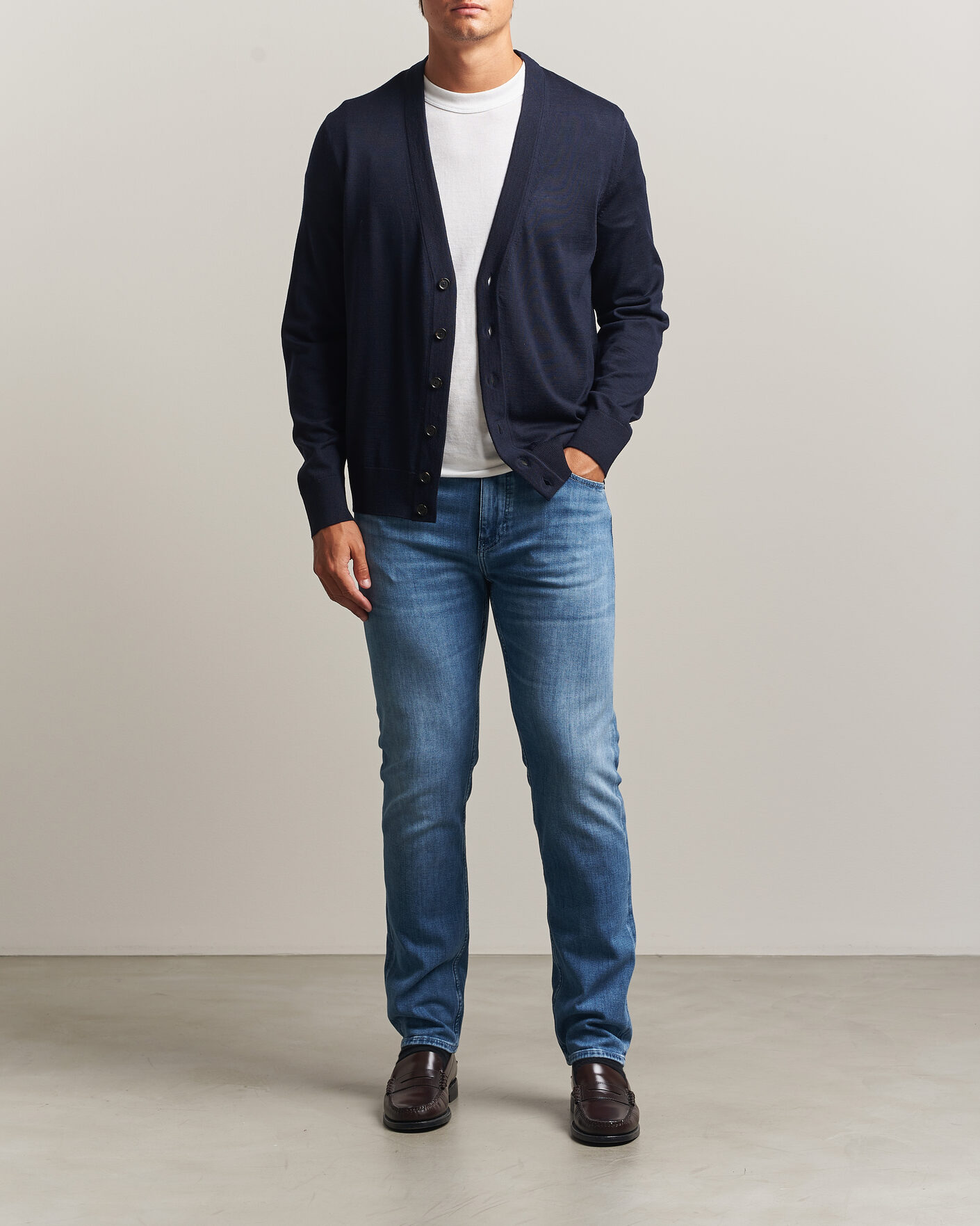 Homme | Pulls Et Tricots | BOSS BLACK | Mardon Wool Cardigan Dark Blue
