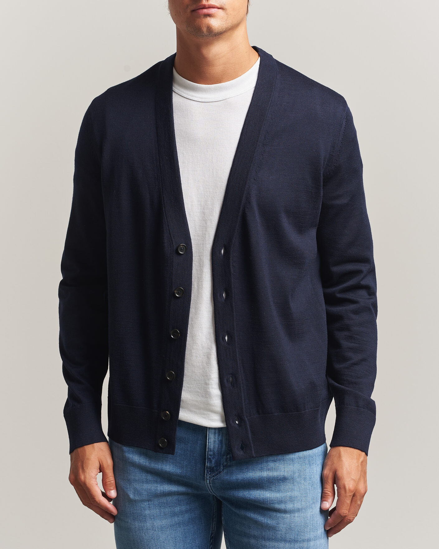 Homme | Pulls Et Tricots | BOSS BLACK | Mardon Wool Cardigan Dark Blue