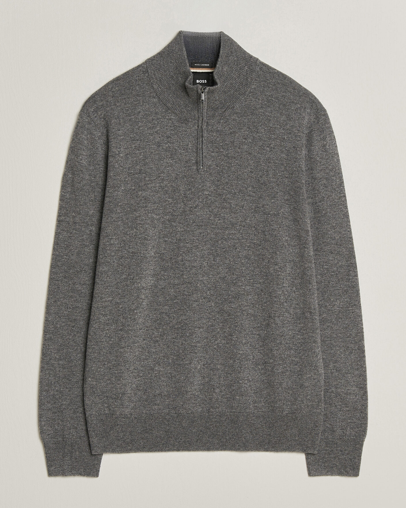 Homme | Pulls Et Tricots | BOSS BLACK | Hemarlo Wool/Cashmere Half Zip Medium Grey