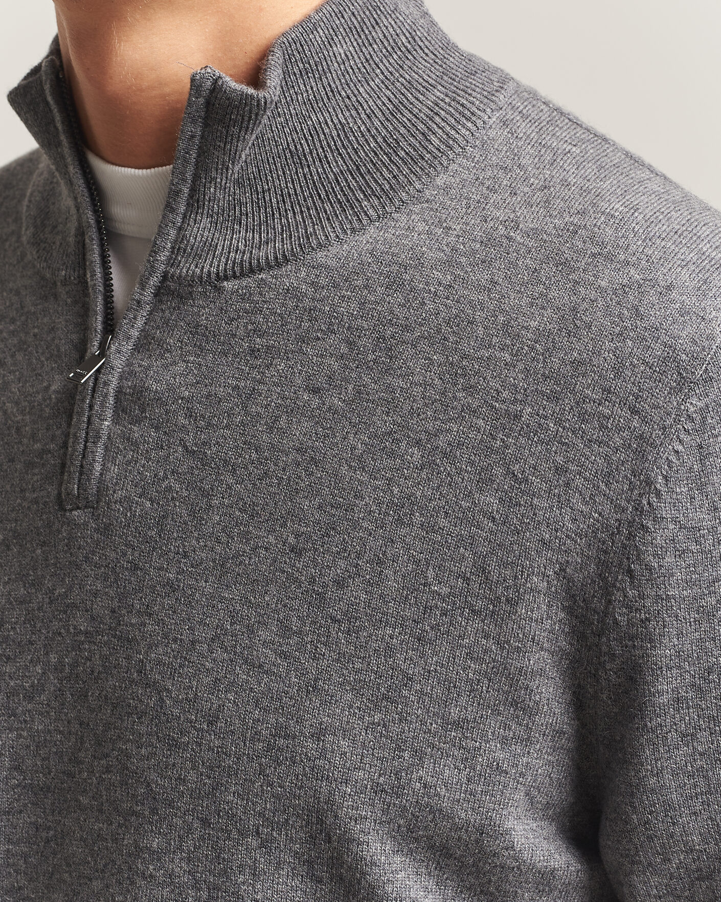 Homme | Pulls Et Tricots | BOSS BLACK | Hemarlo Wool/Cashmere Half Zip Medium Grey